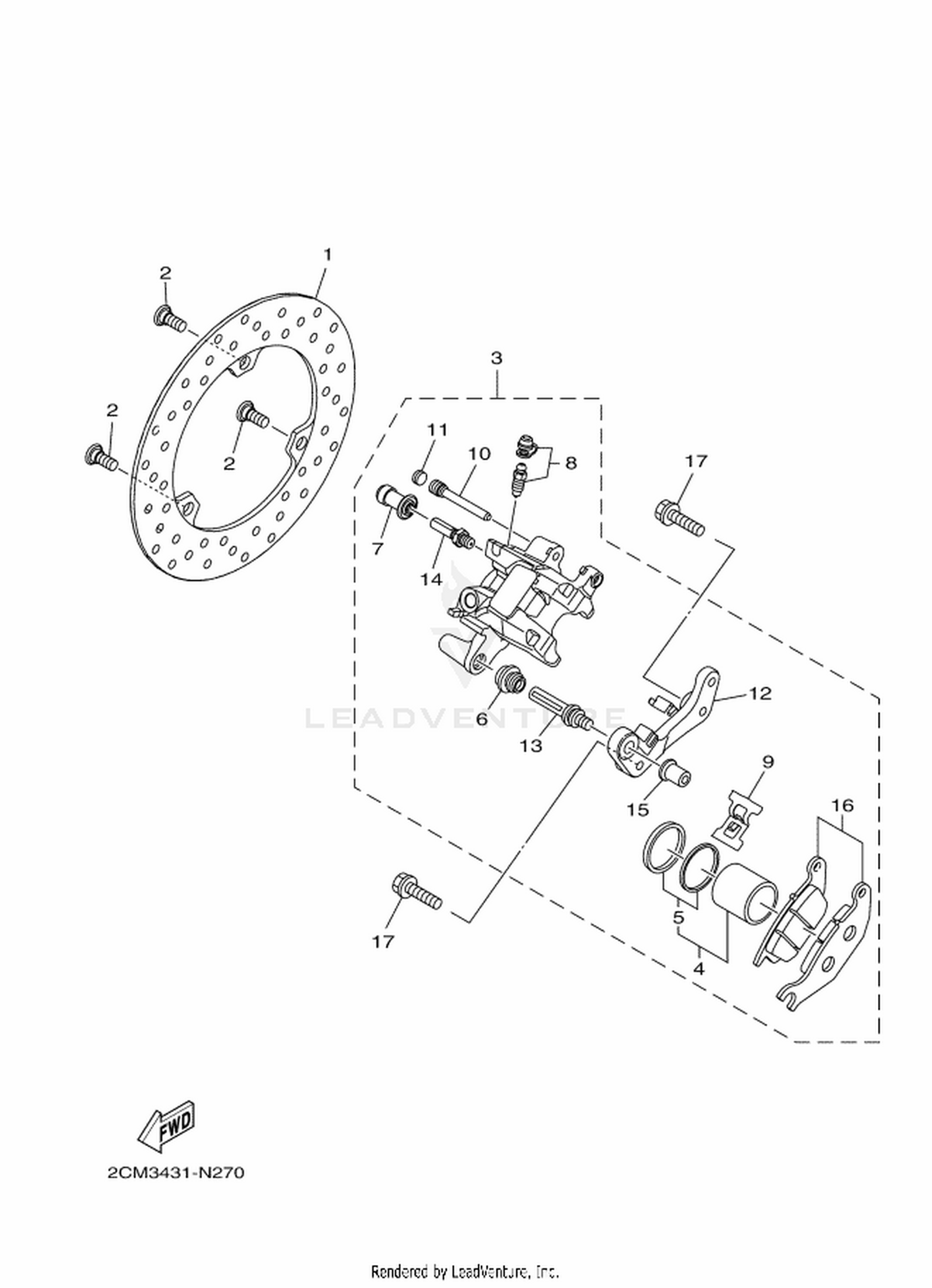 27 REAR BRAKE CALIPER