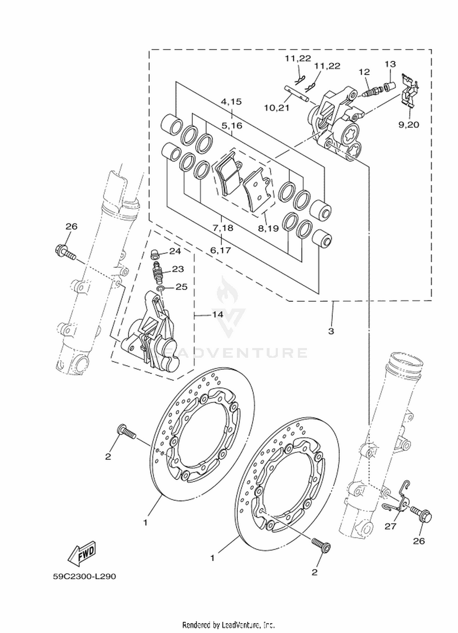 29 FRONT BRAKE CALIPER
