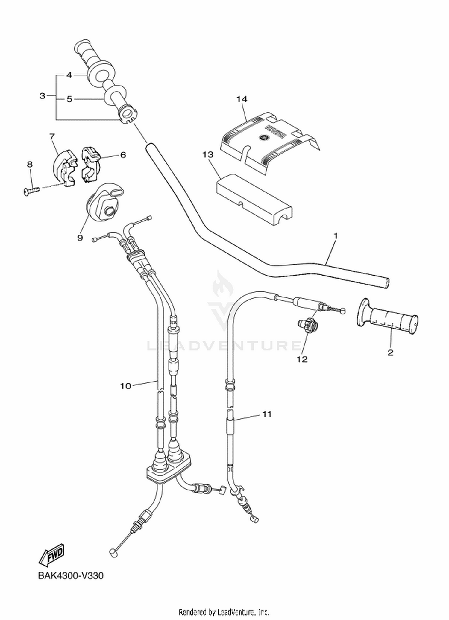 33 STEERING HANDLE  CABLE
