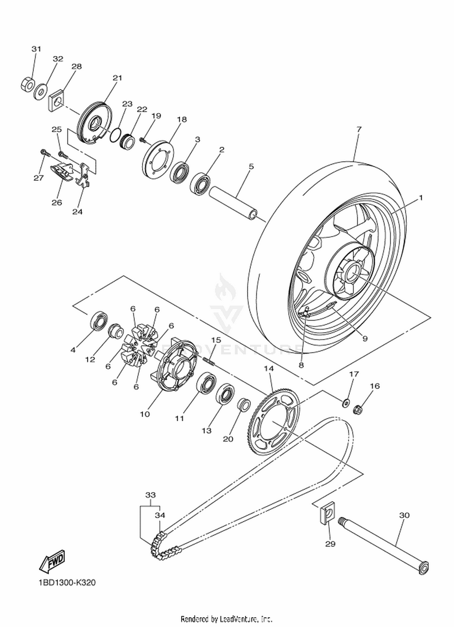 32 REAR WHEEL