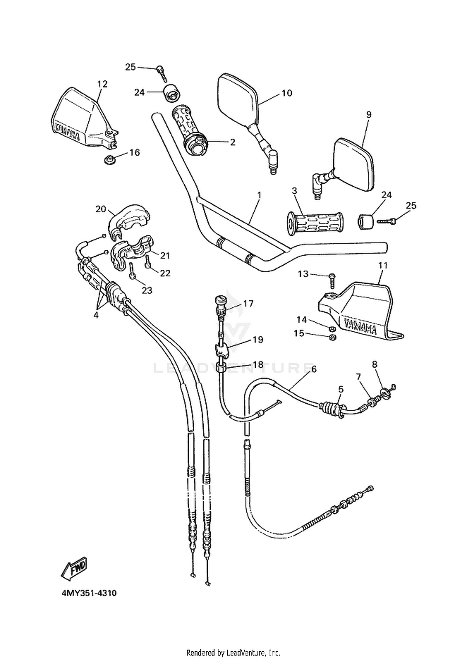 31 STEERING HANDLE  CABLE