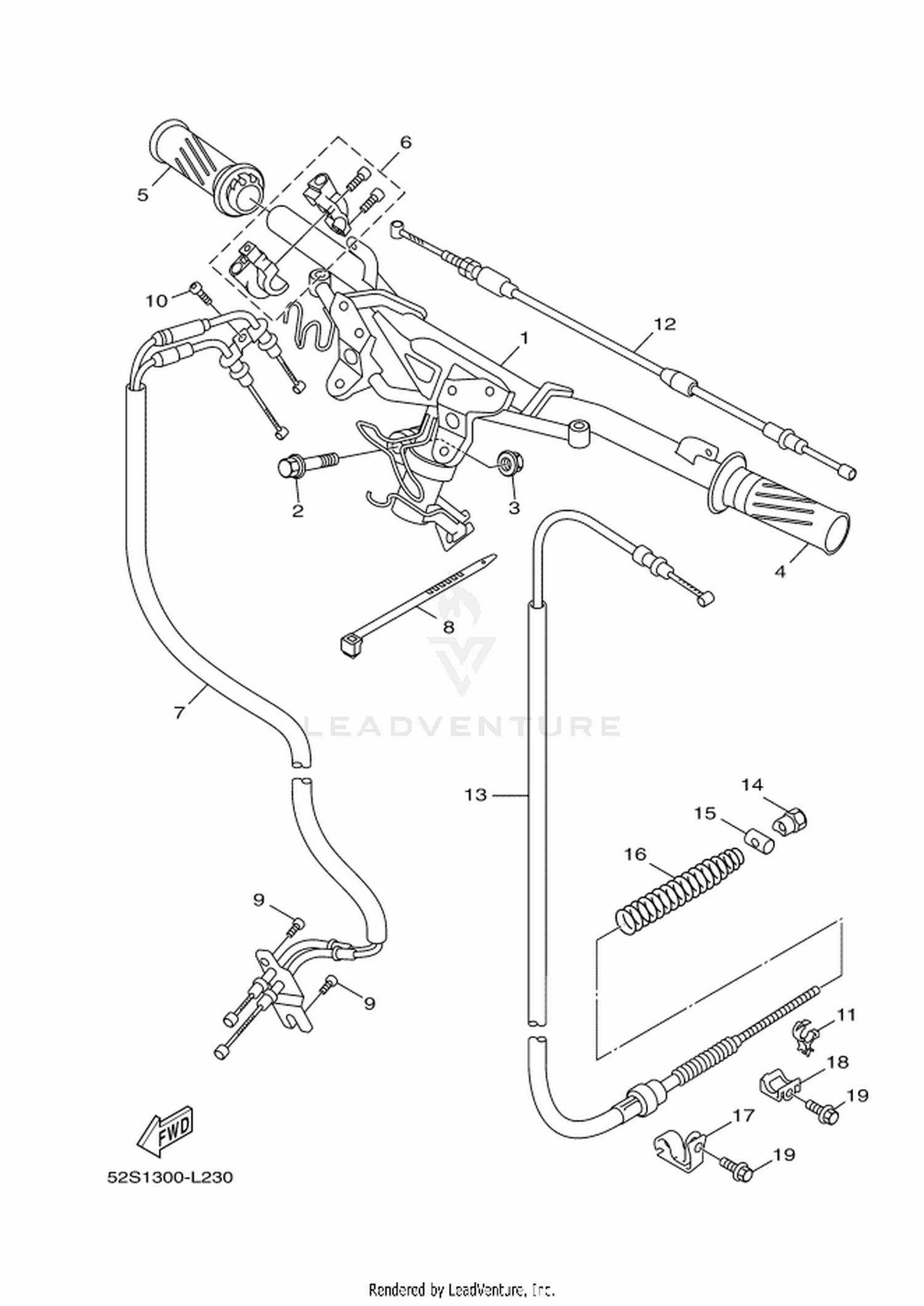 23 STEERING HANDLE  CABLE