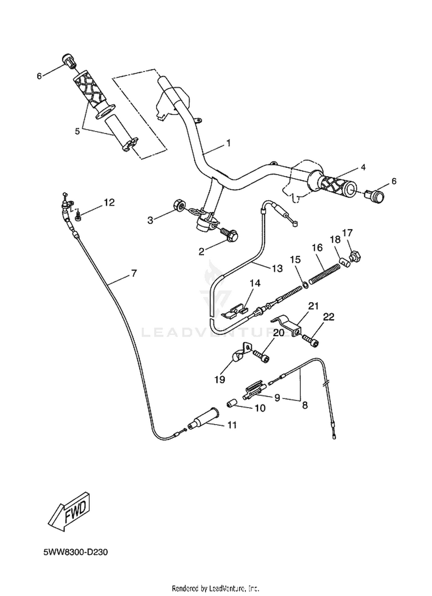 25 STEERING HANDLE  CABLE
