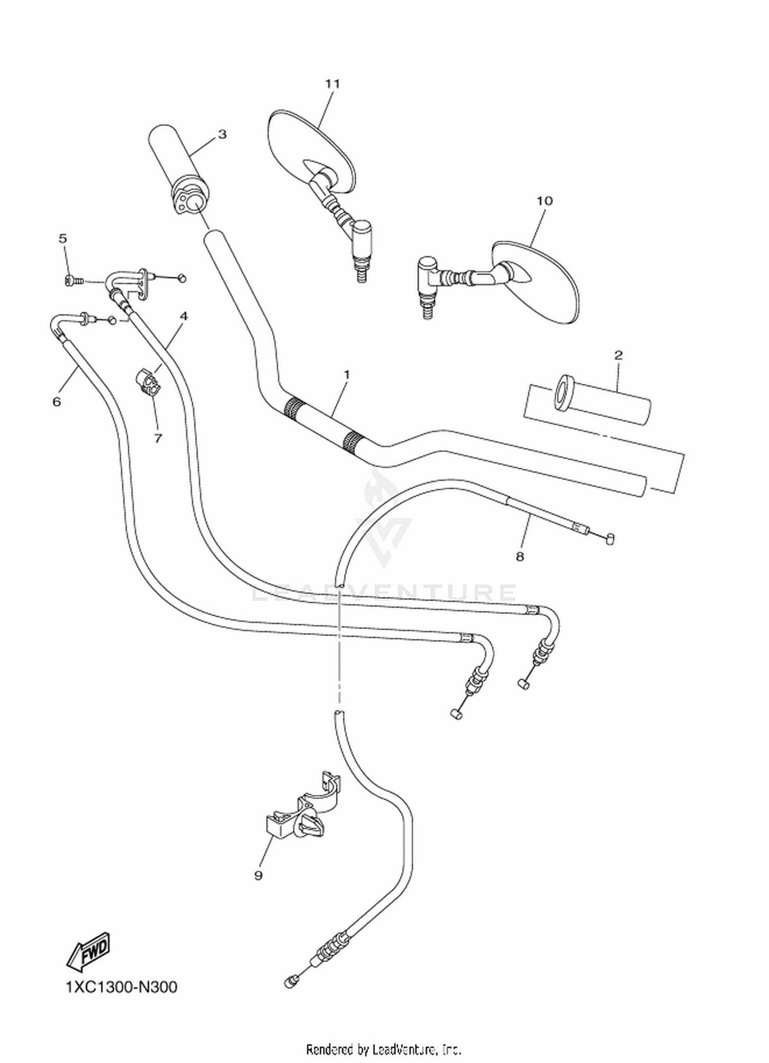 30 STEERING HANDLE  CABLE