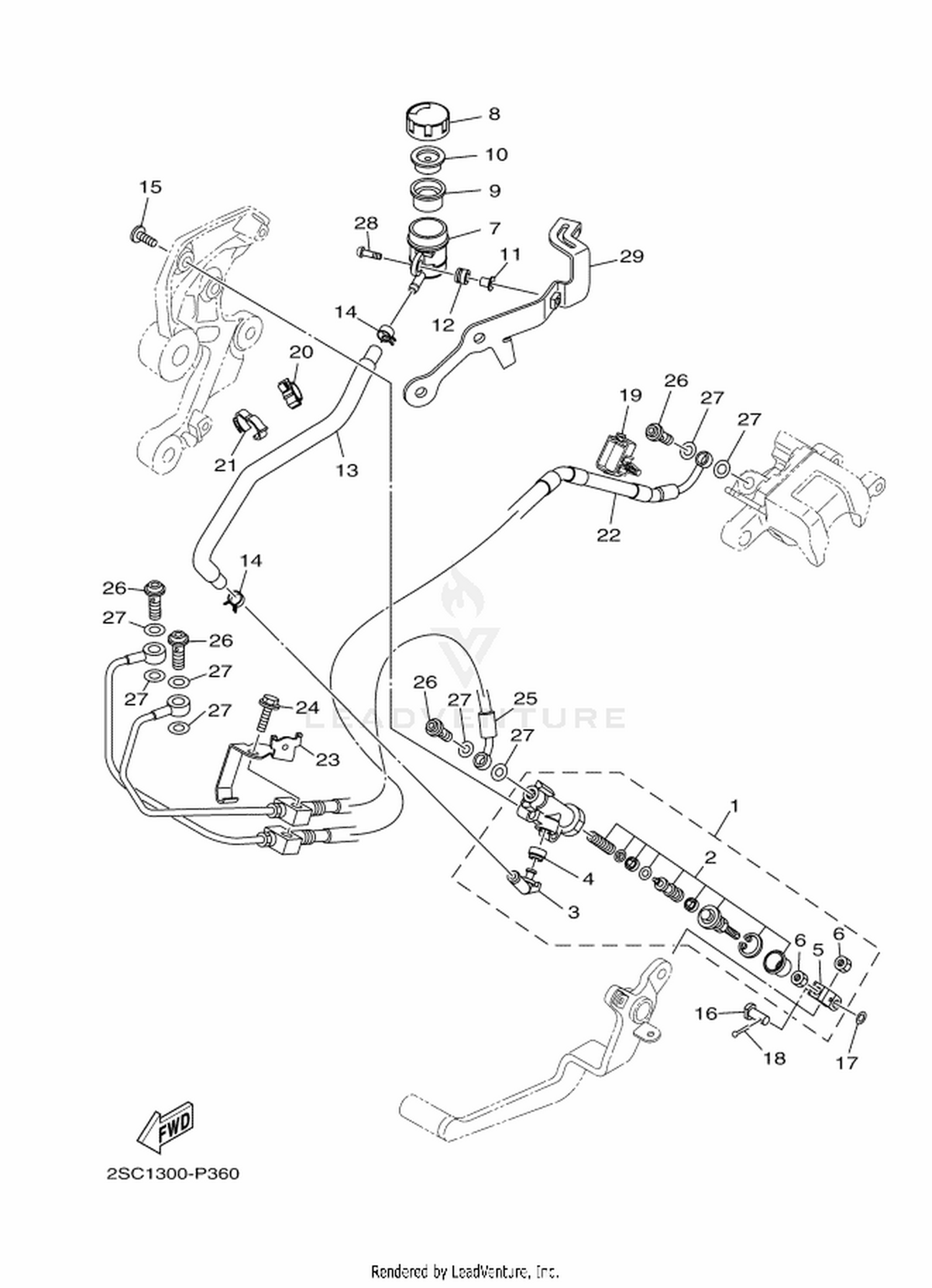 36 REAR MASTER CYLINDER