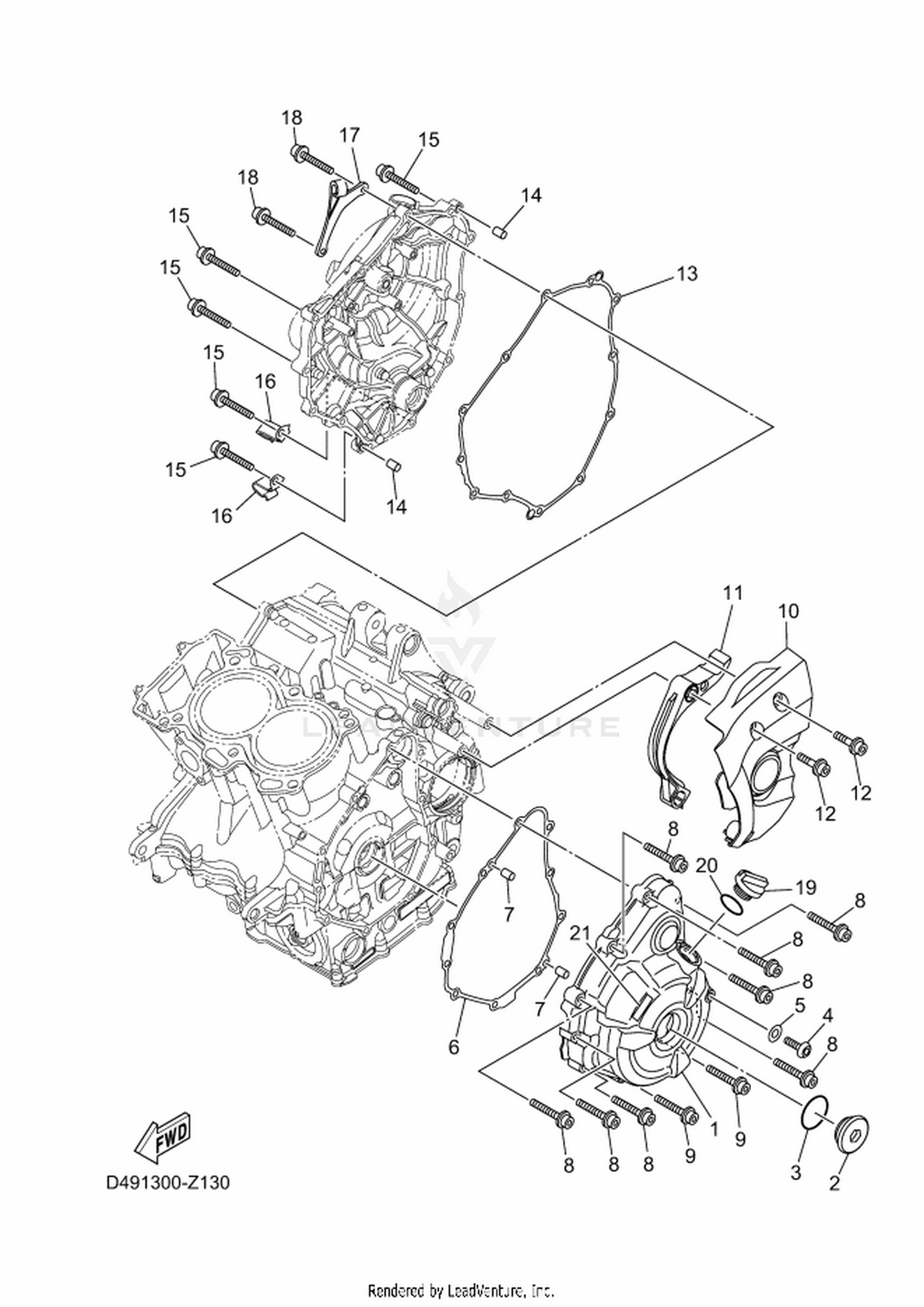 13 CRANKCASE COVER 1