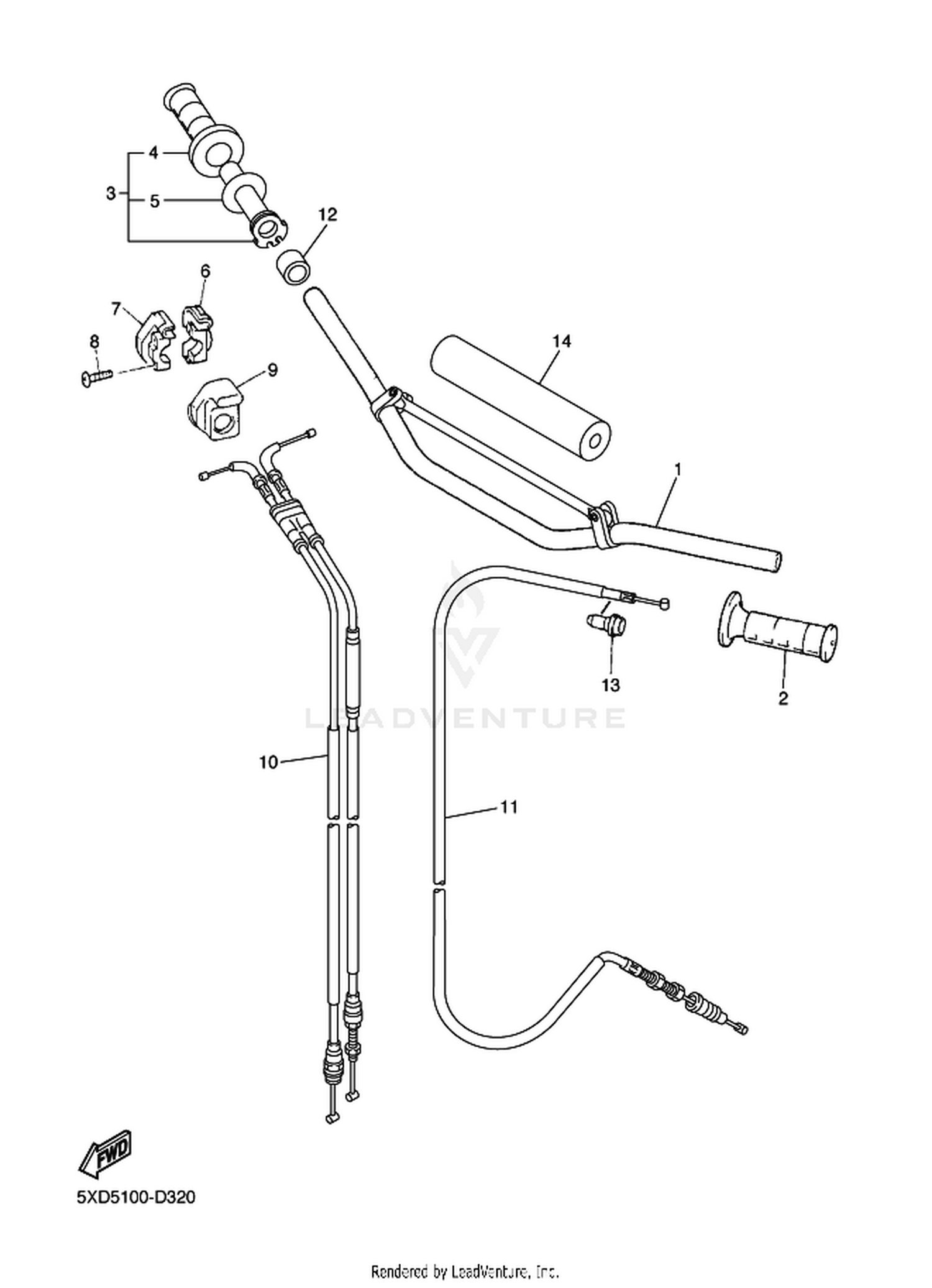 32 STEERING HANDLE  CABLE