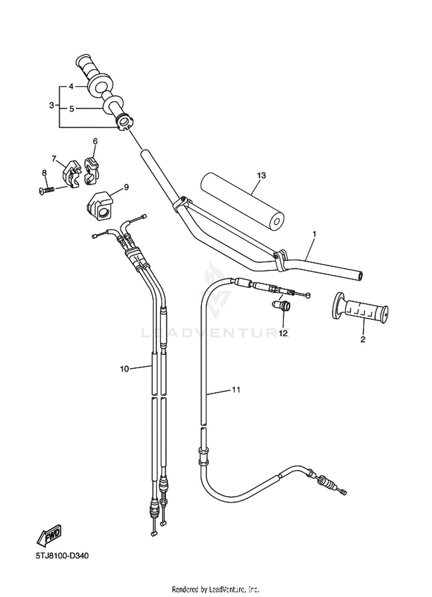 33 STEERING HANDLE  CABLE