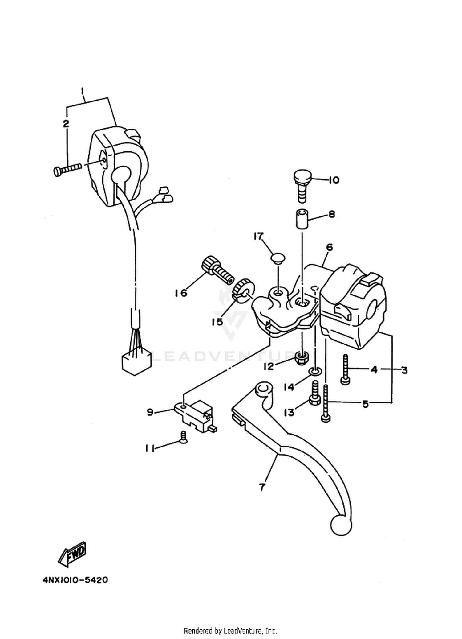 42 HANDLE SWITCH  LEVER