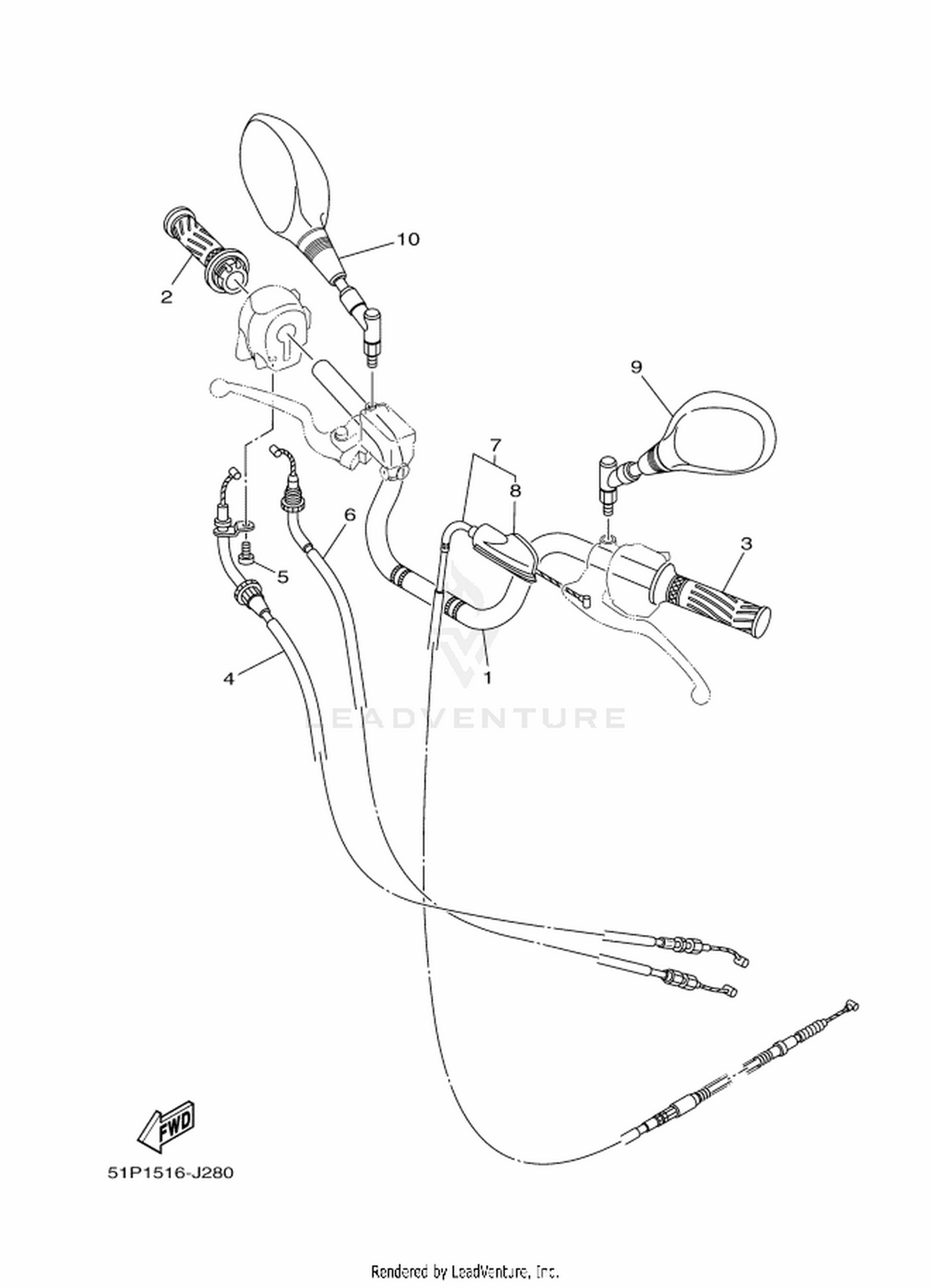 26 STEERING HANDLE  CABLE