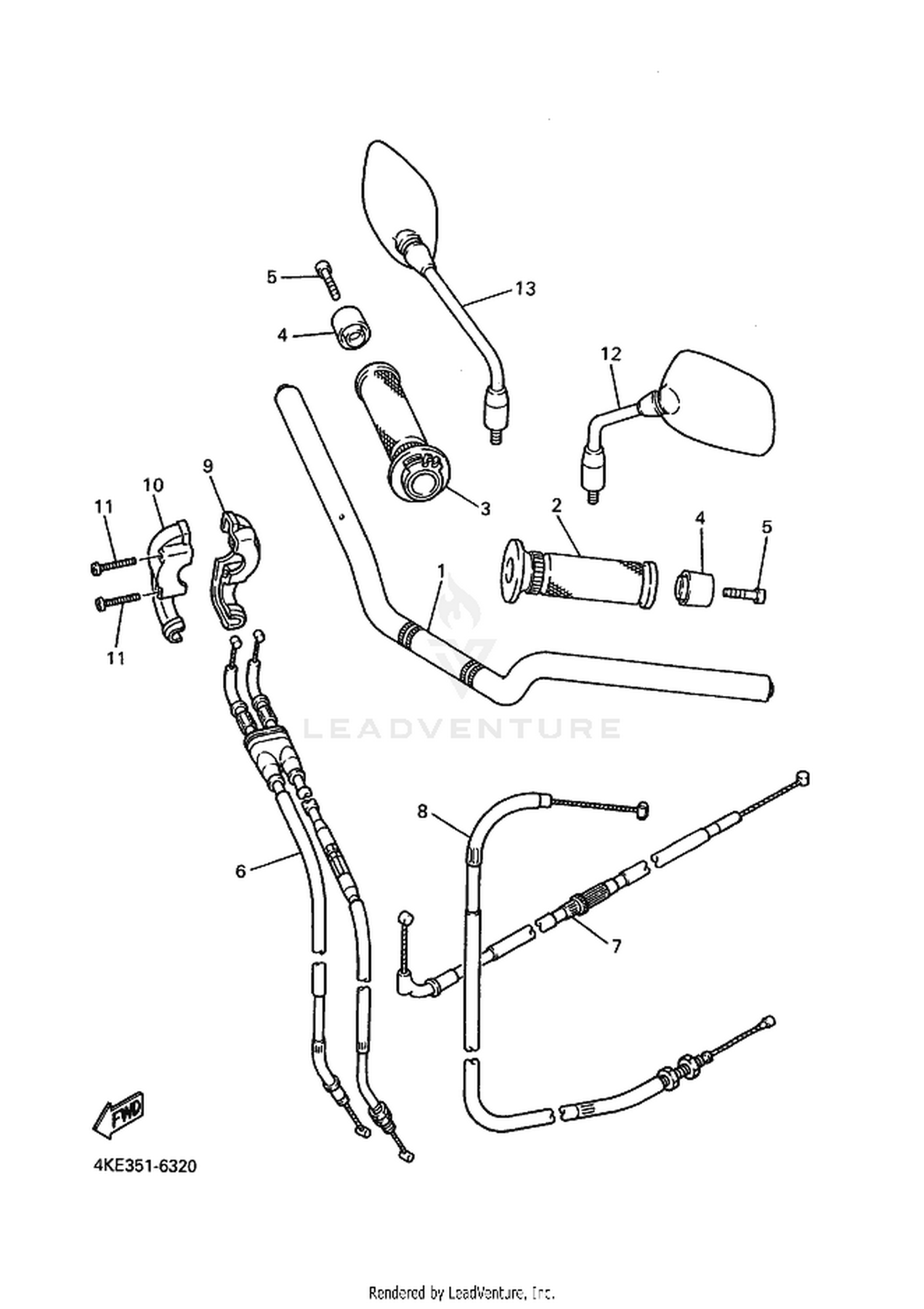 32 STEERING HANDLE  CABLE