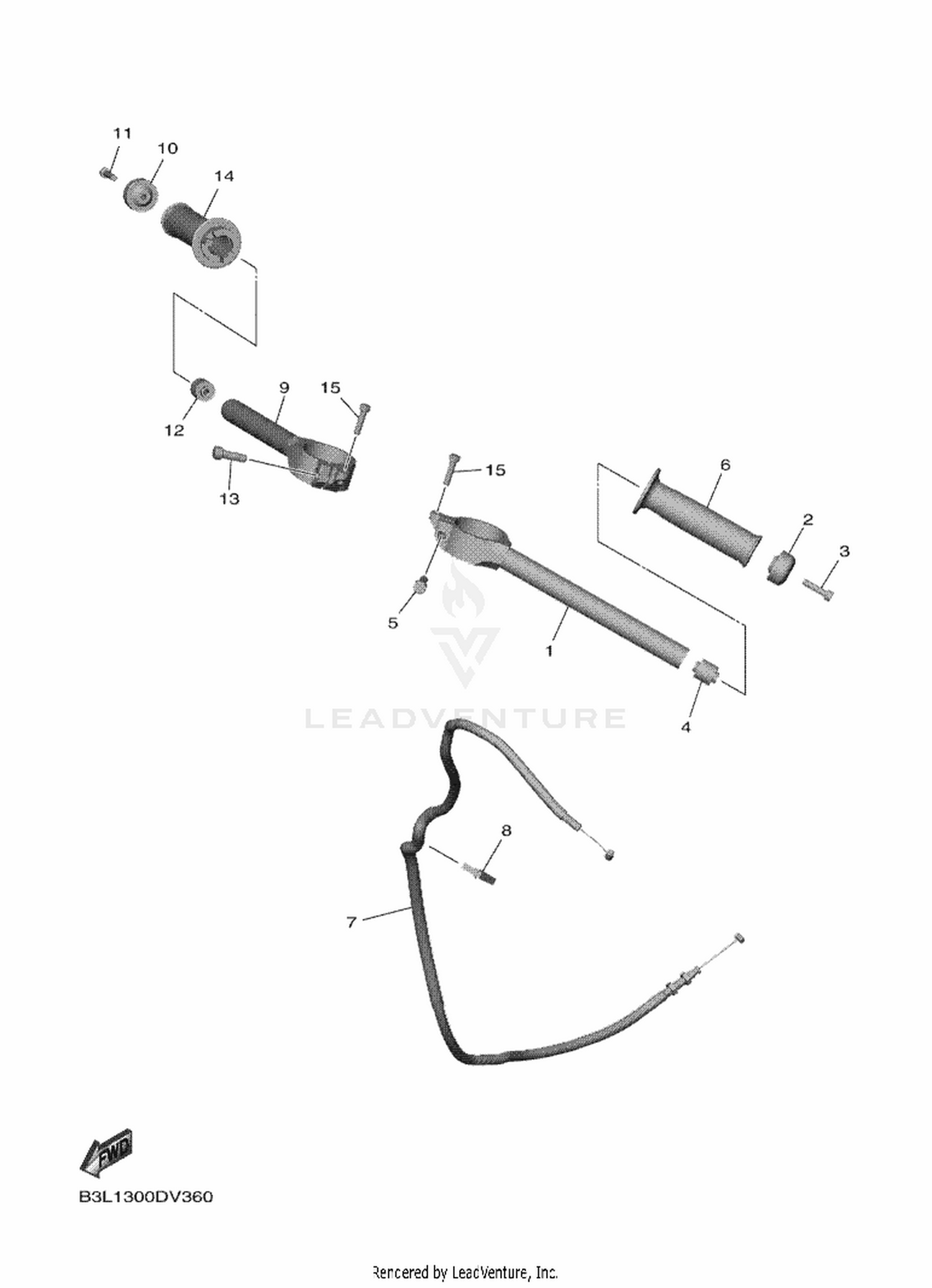 37 STEERING HANDLE  CABLE