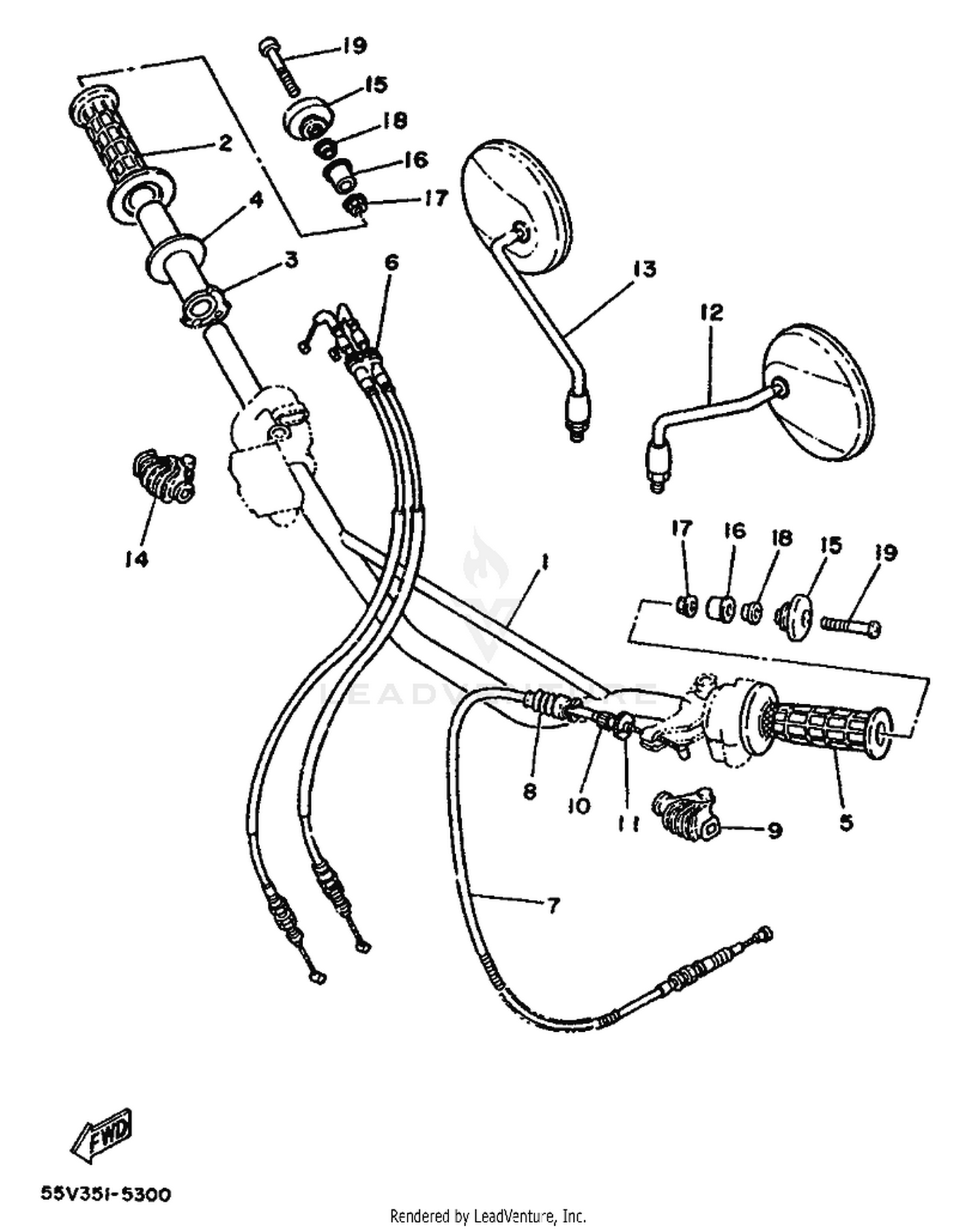 30 STEERING HANDLE  CABLE