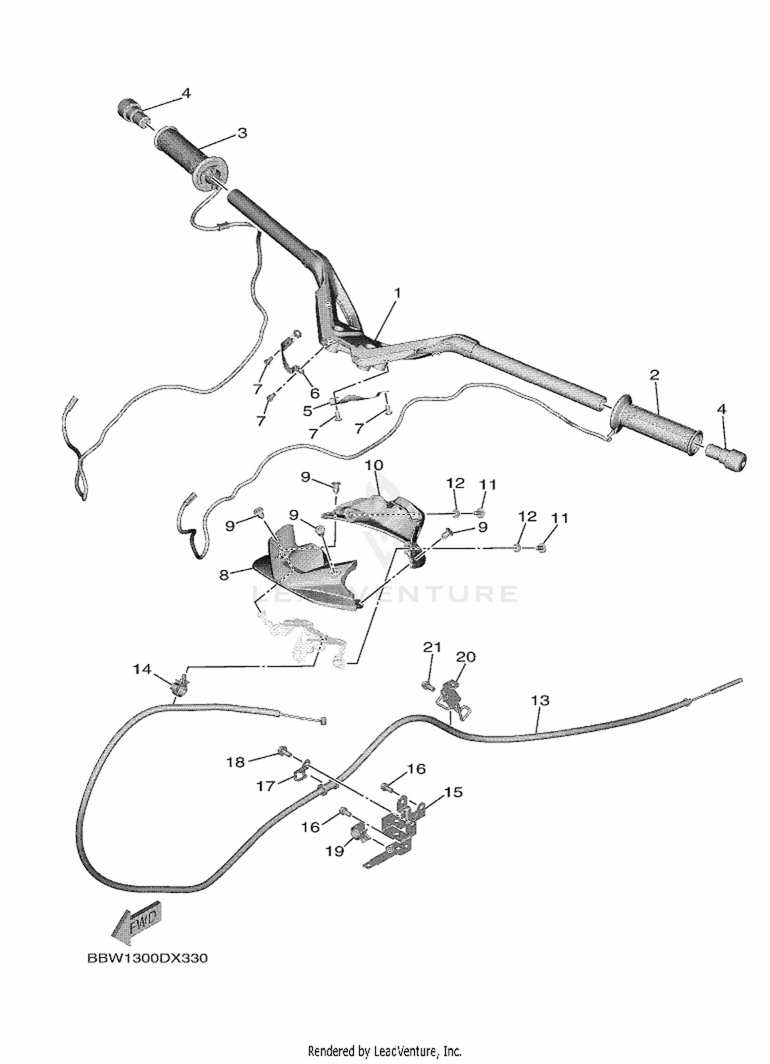 33 STEERING HANDLE & CABLE