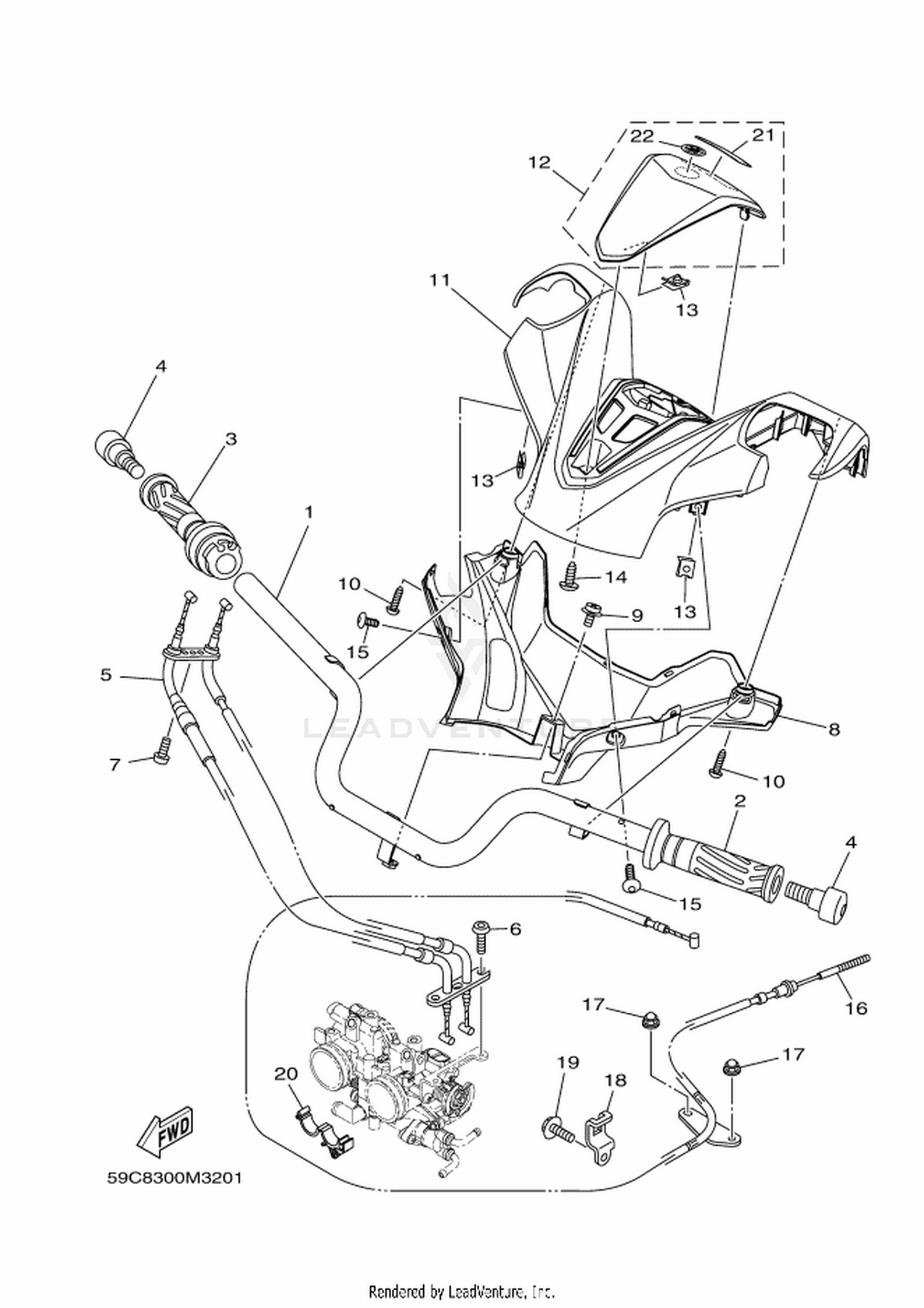 32 STEERING HANDLE  CABLE