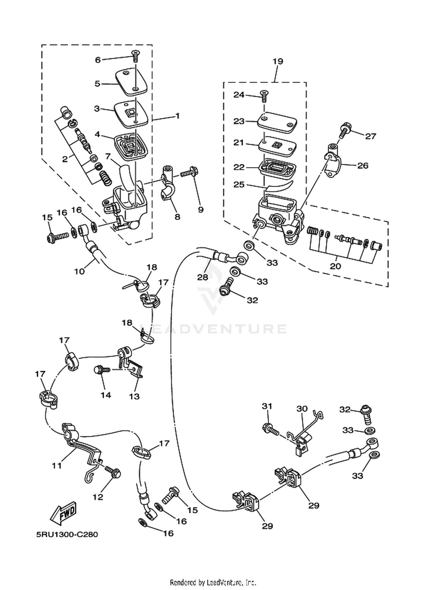 28 FRONT MASTER CYLINDER