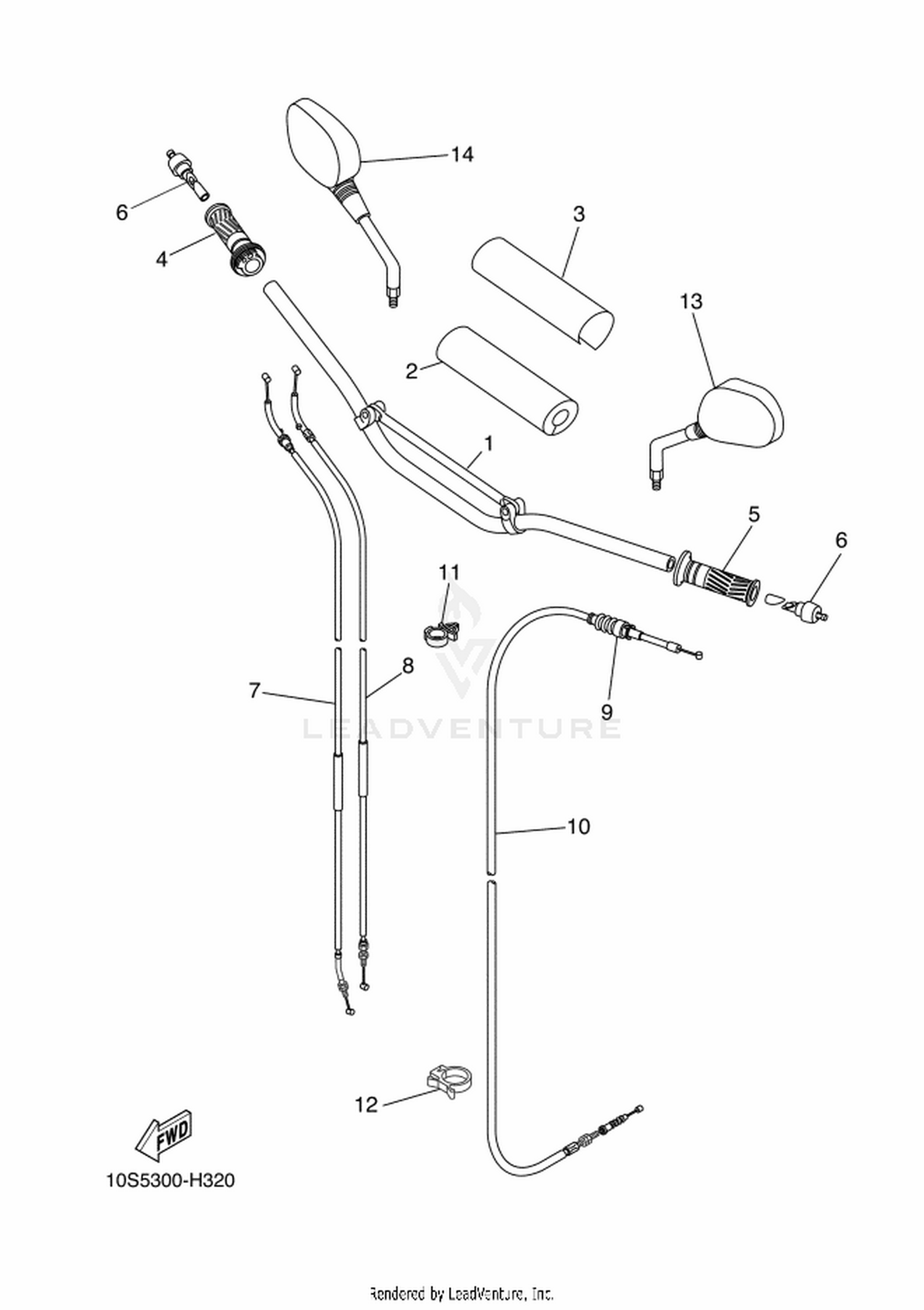 33 STEERING HANDLE  CABLE
