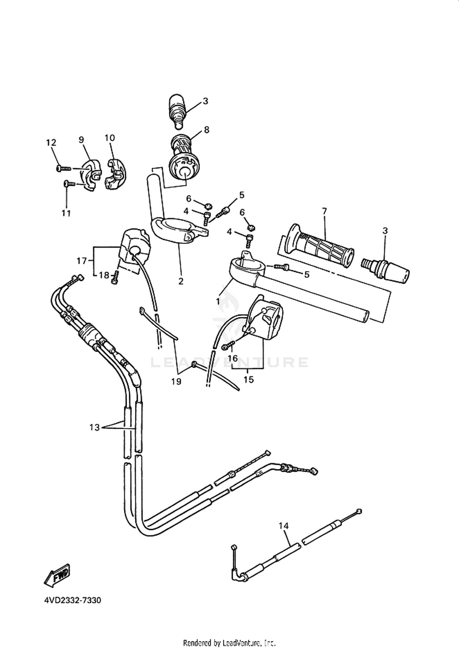 33 STEERING HANDLE  CABLE