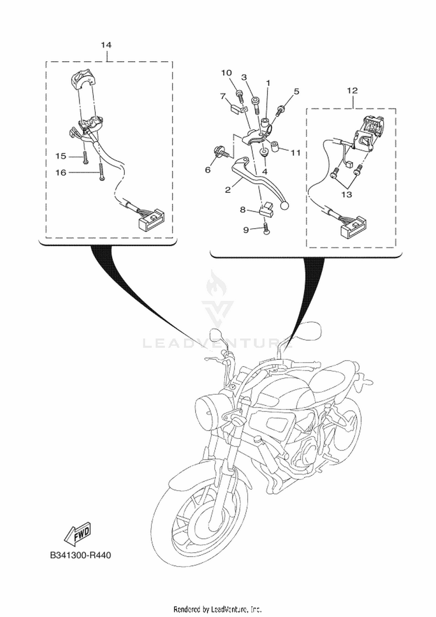 44 HANDLE SWITCH  LEVER