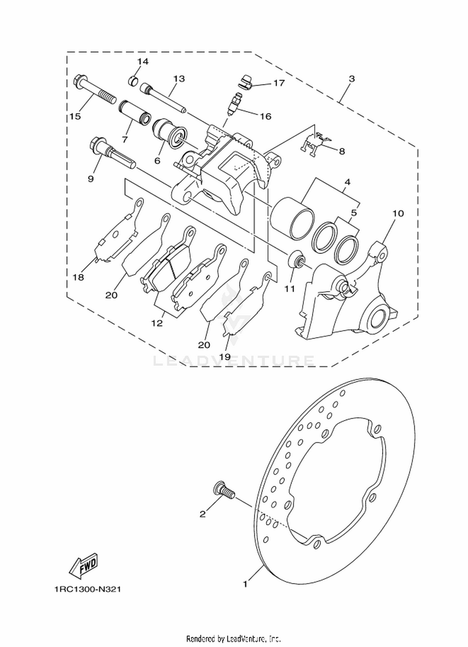32 REAR BRAKE CALIPER