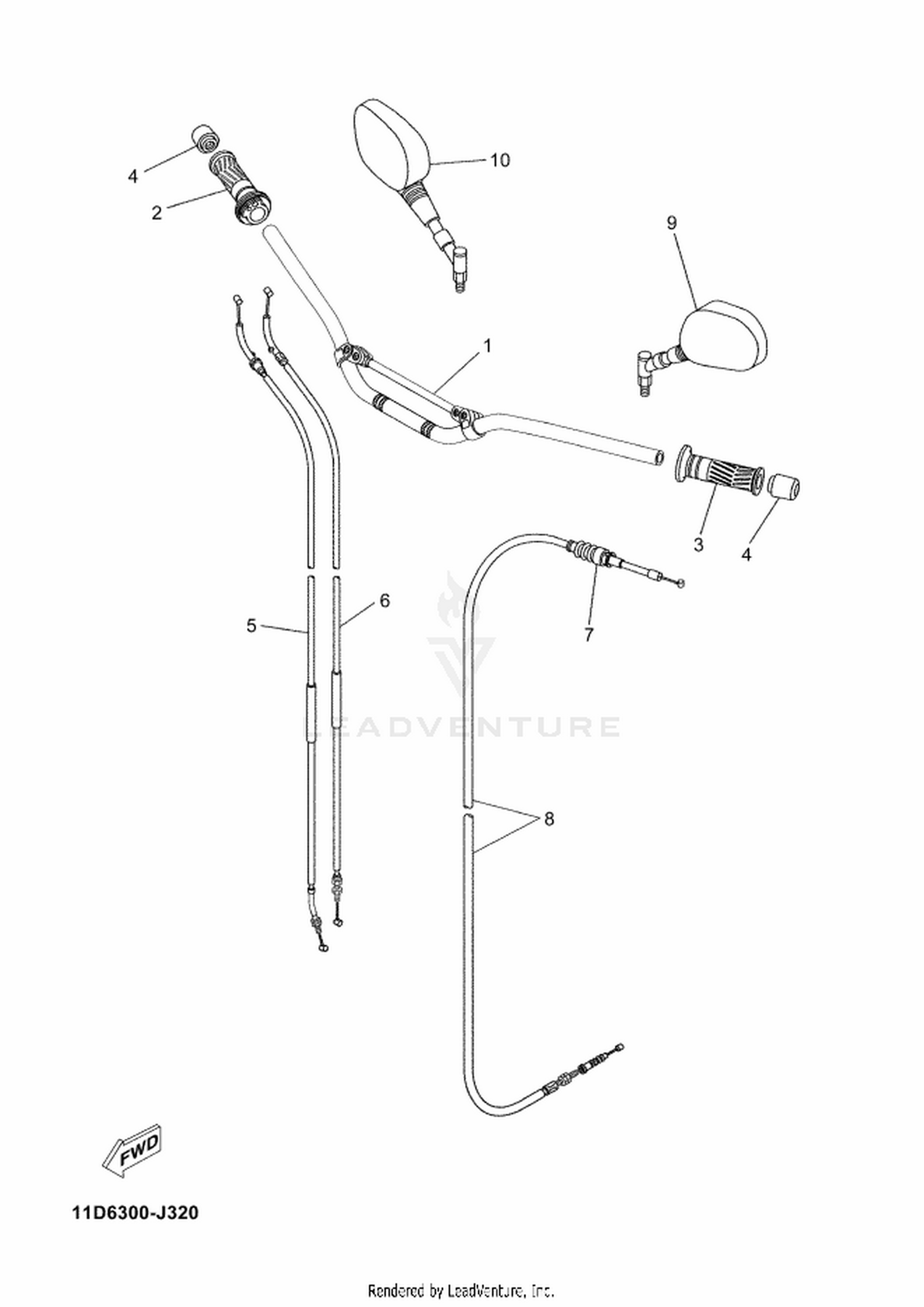 32 STEERING HANDLE  CABLE