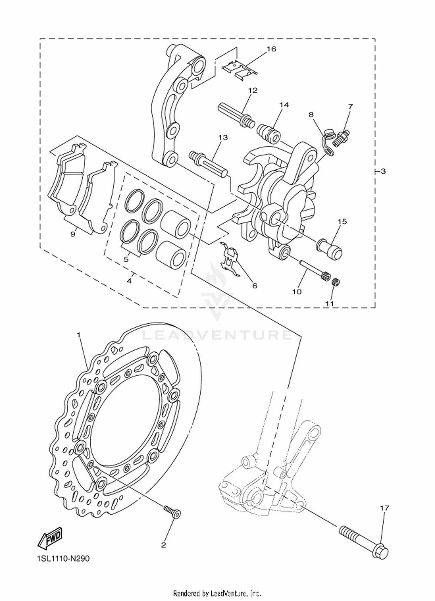 29 FRONT BRAKE CALIPER
