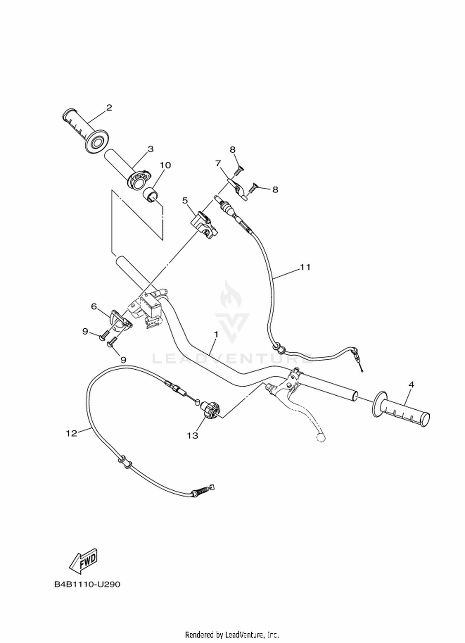 30 STEERING HANDLE  CABLE