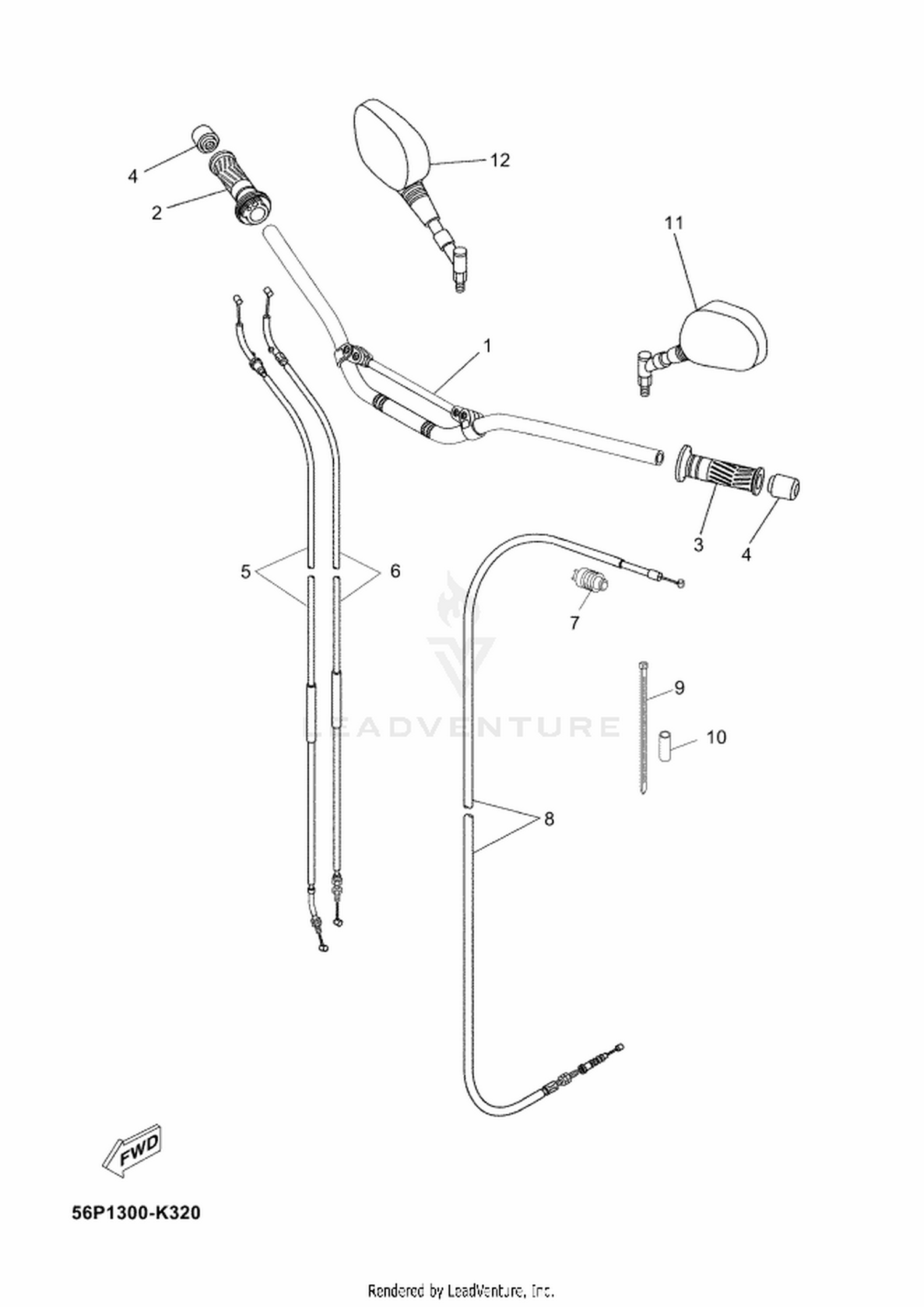 32 STEERING HANDLE  CABLE