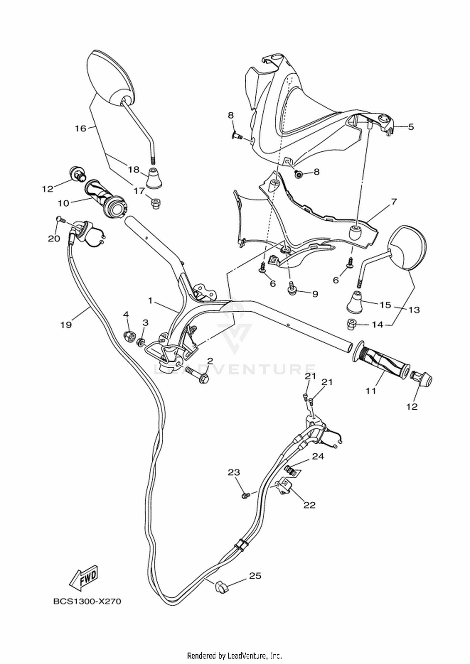 27 STEERING HANDLE & CABLE