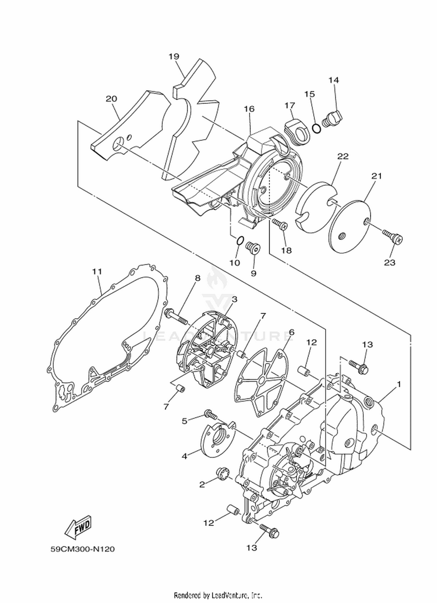 12 CRANKCASE COVER 1