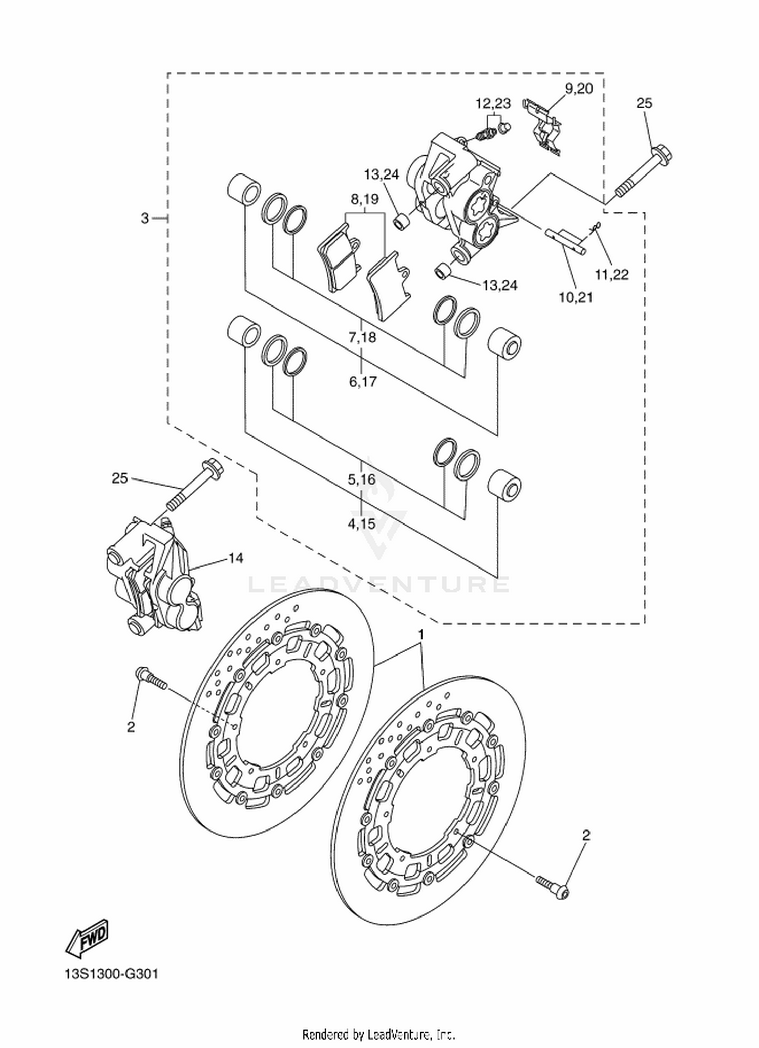 30 FRONT BRAKE CALIPER