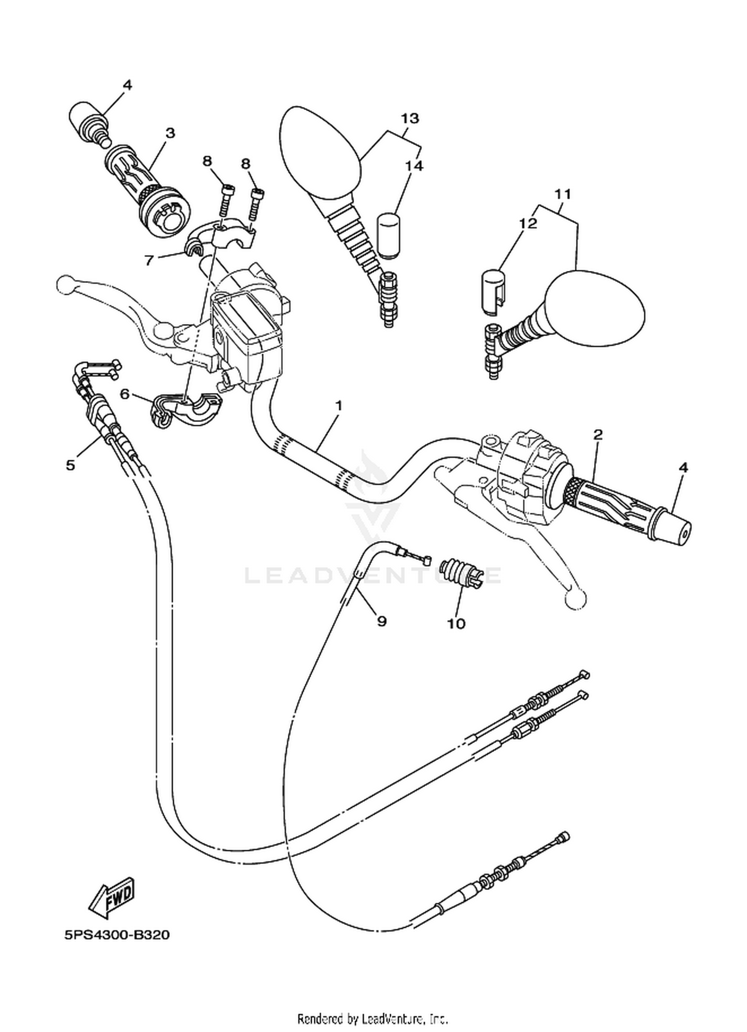 32 STEERING HANDLE  CABLE