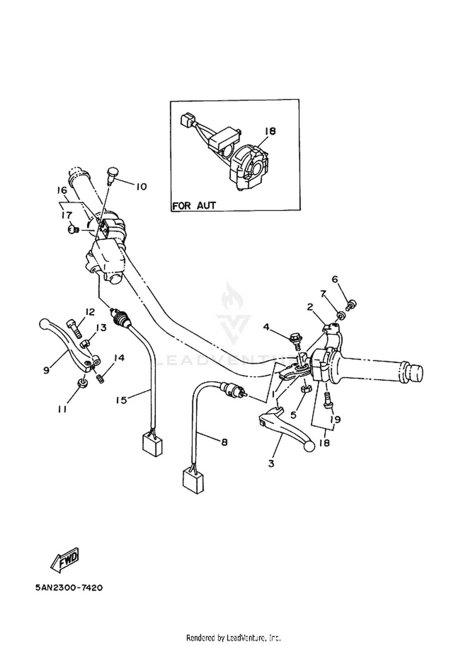 42 HANDLE SWITCH  LEVER