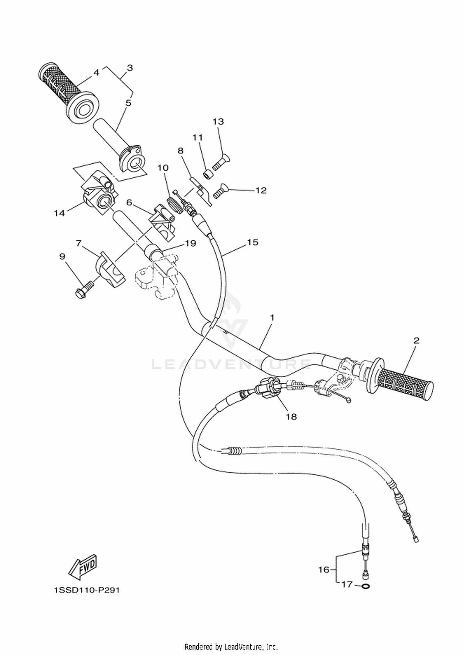 32 STEERING HANDLE & CABLE