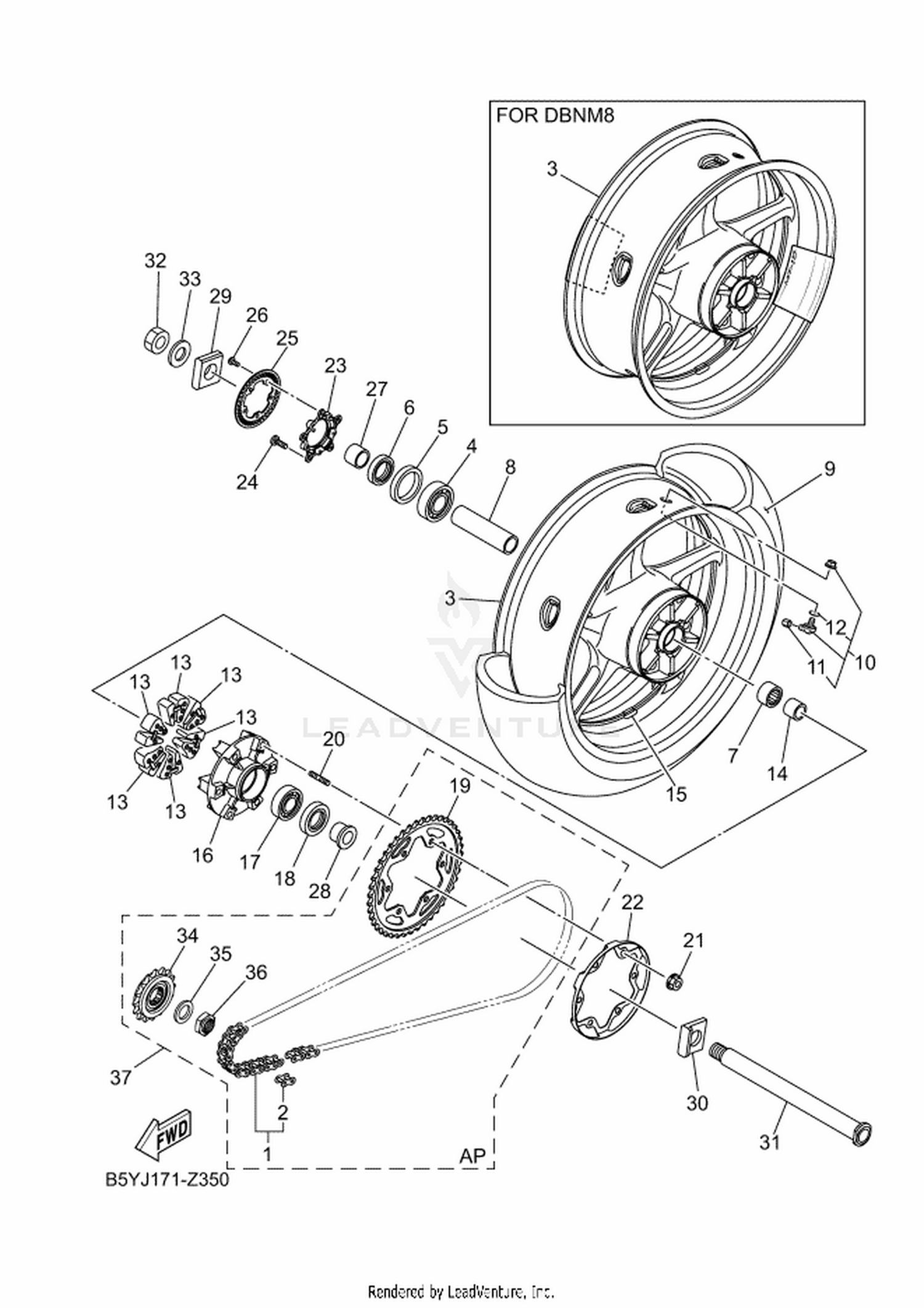 35 REAR WHEEL