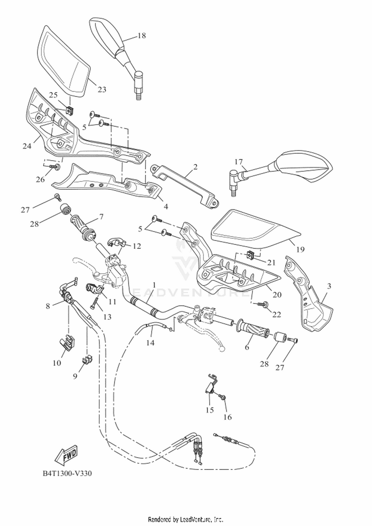 34 STEERING HANDLE & CABLE