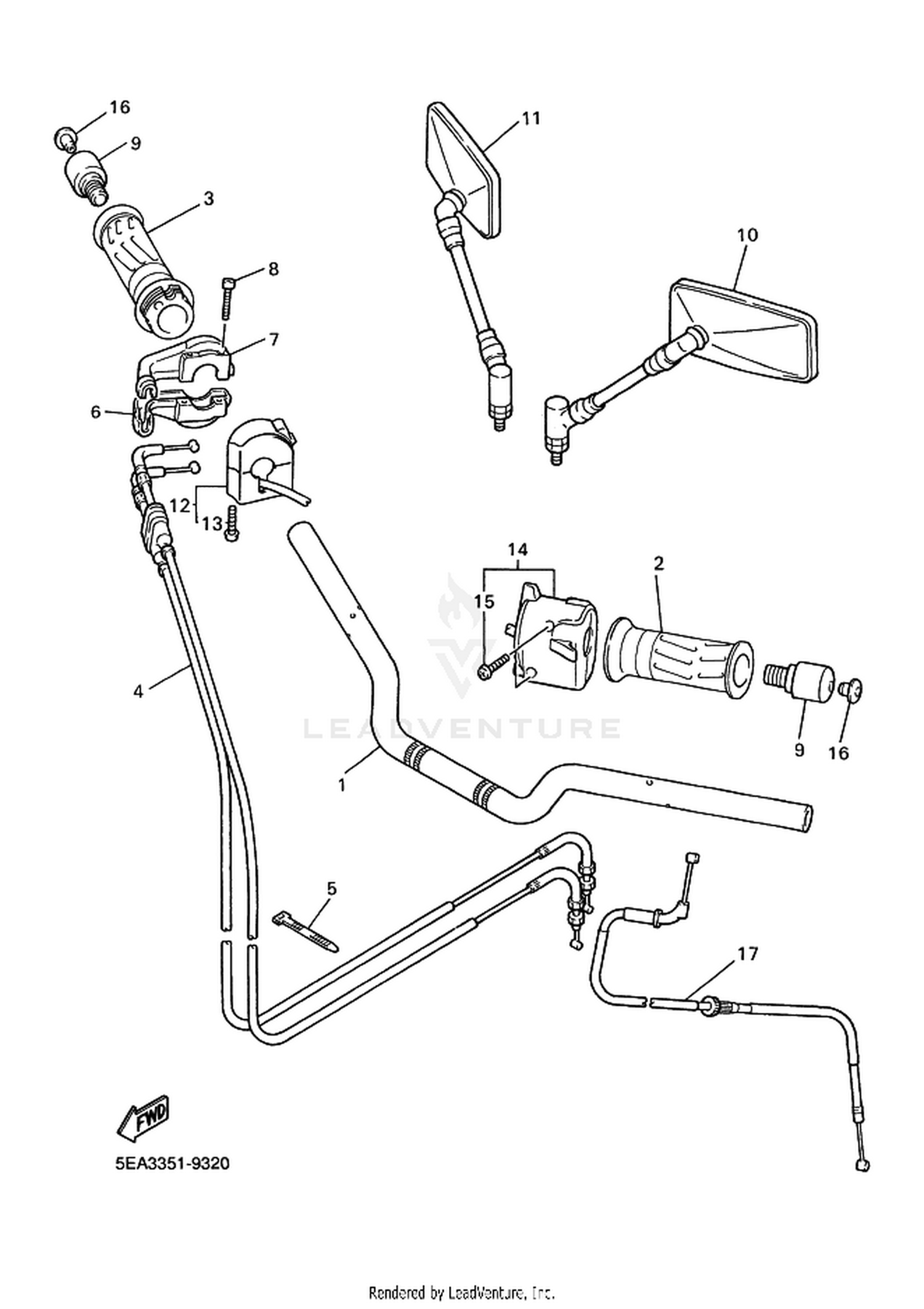 32 STEERING HANDLE  CABLE
