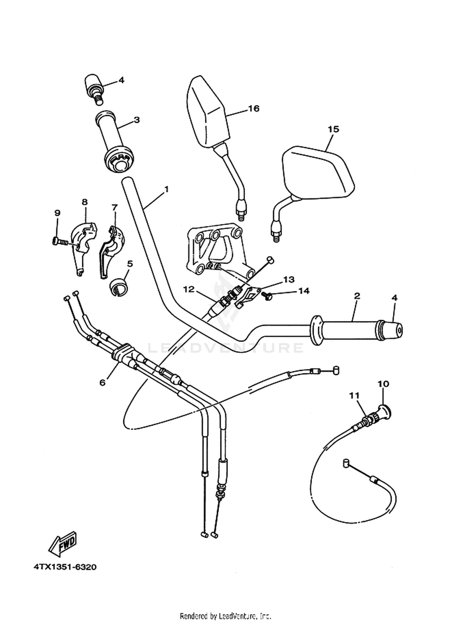 32 STEERING HANDLE. CABLE