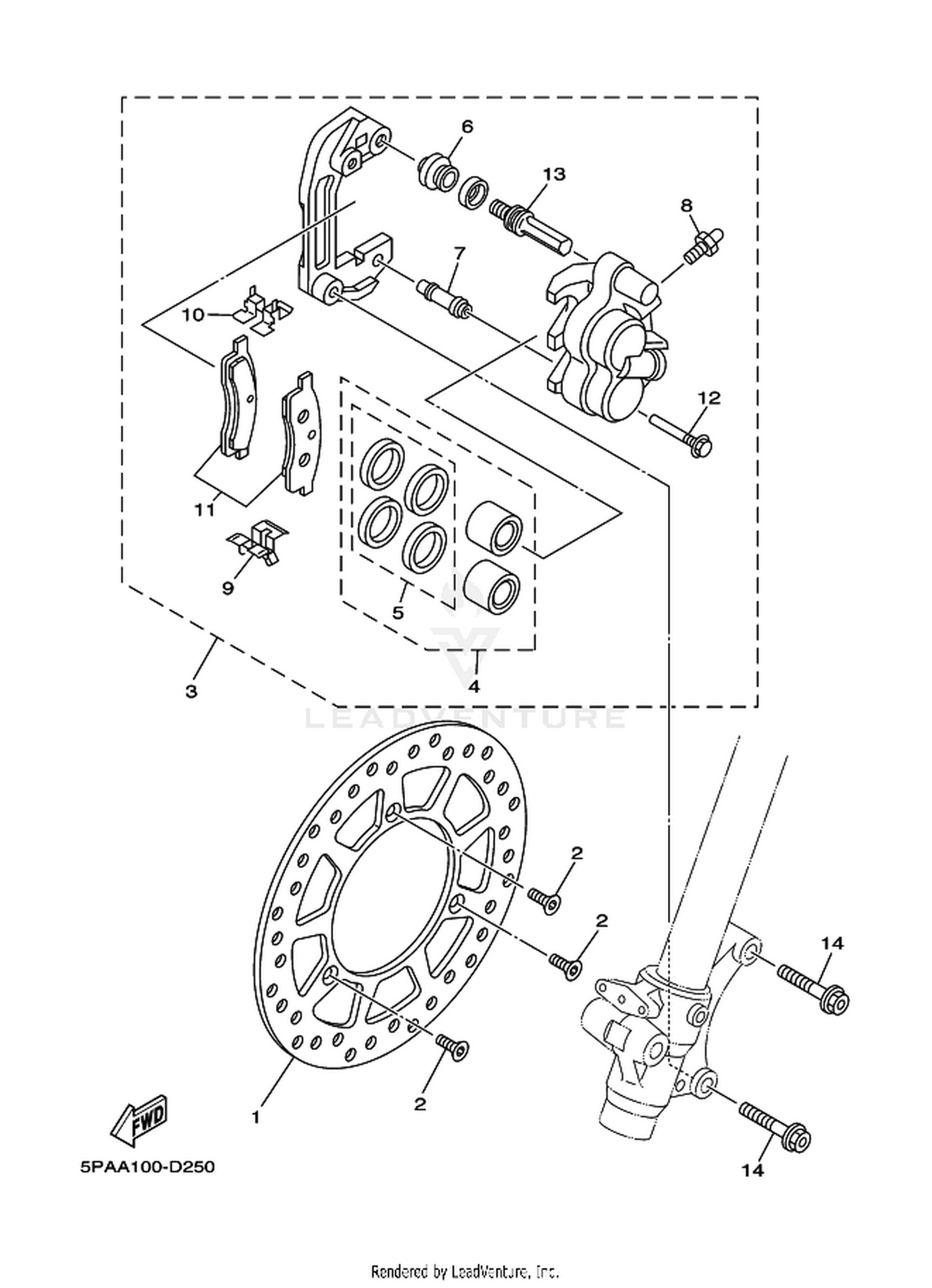 25 FRONT BRAKE CALIPER