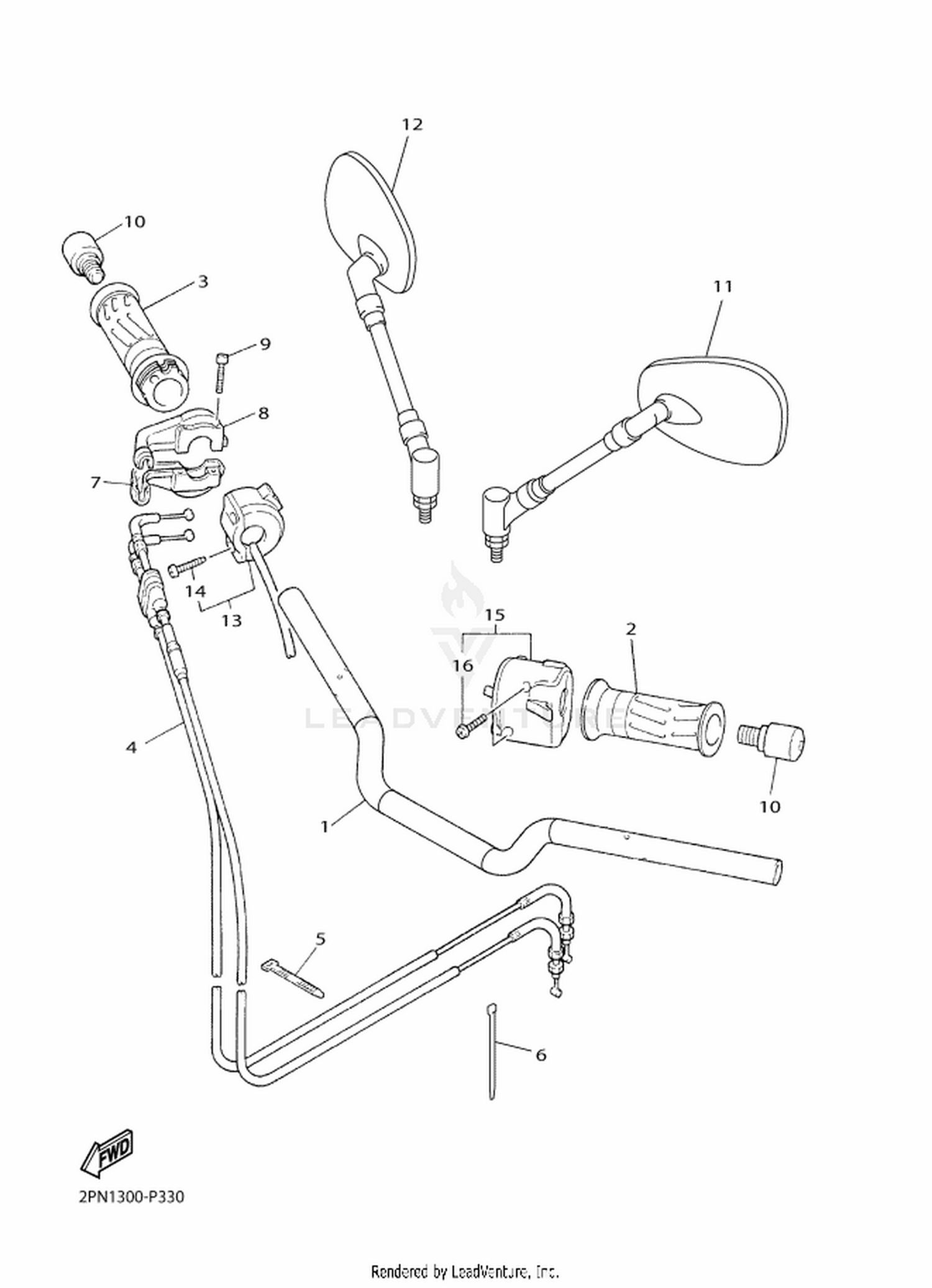 33 STEERING HANDLE  CABLE