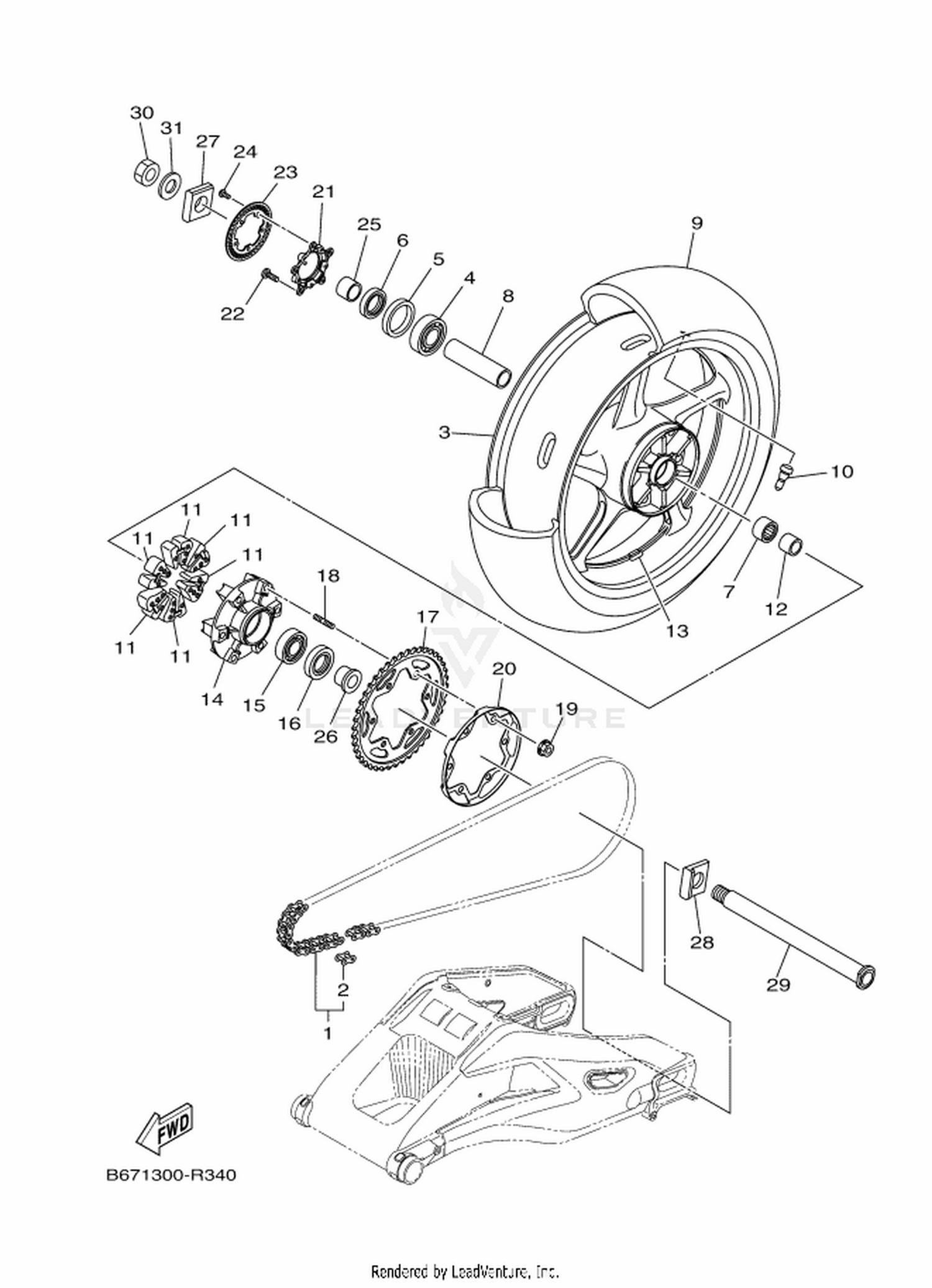 34 REAR WHEEL