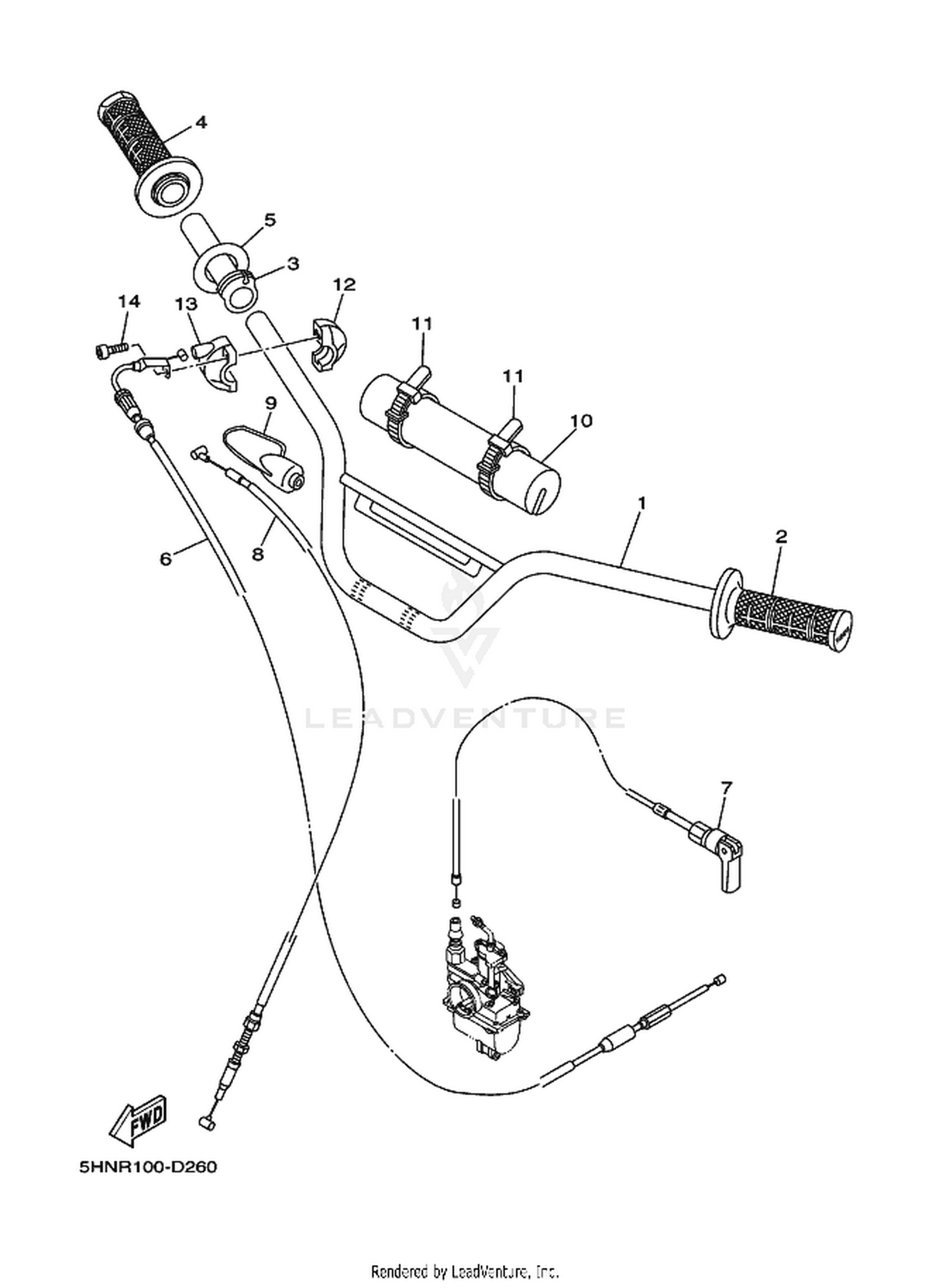 27 STEERING HANDLE  CABLE