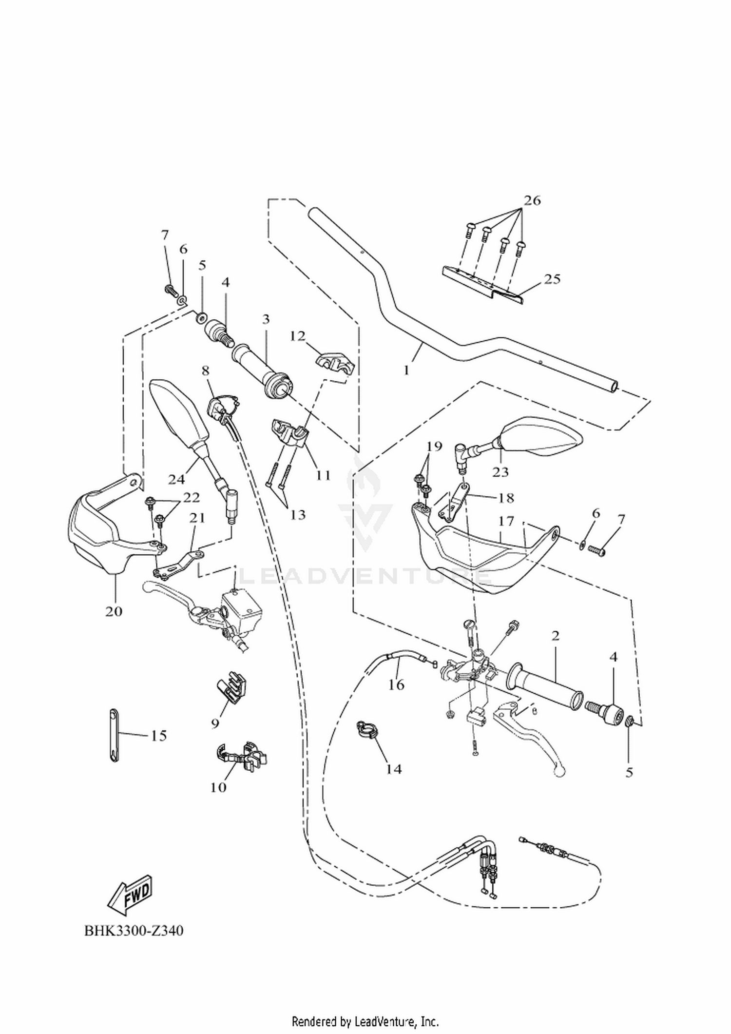 34 STEERING HANDLE & CABLE