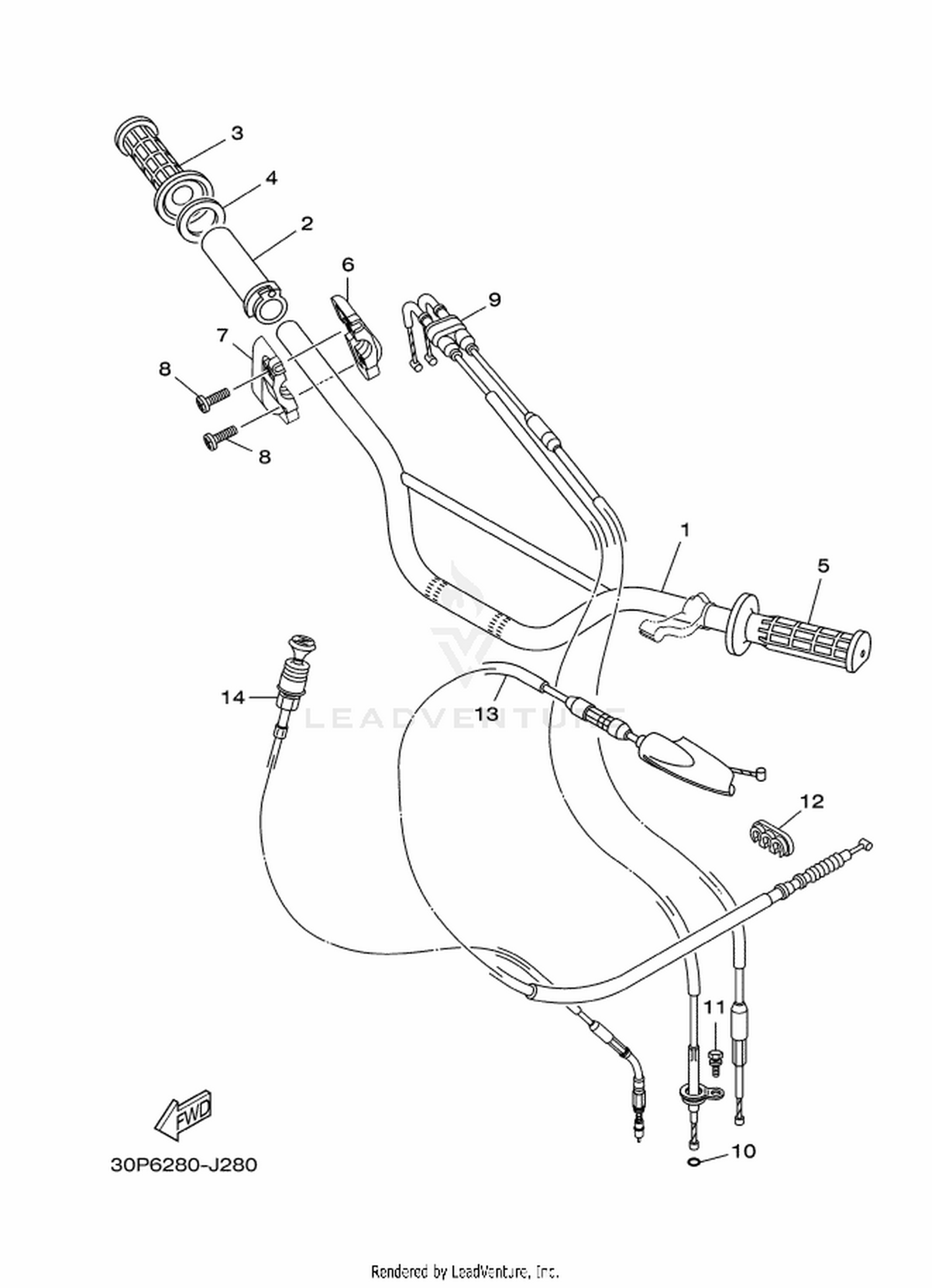 28 STEERING HANDLE  CABLE