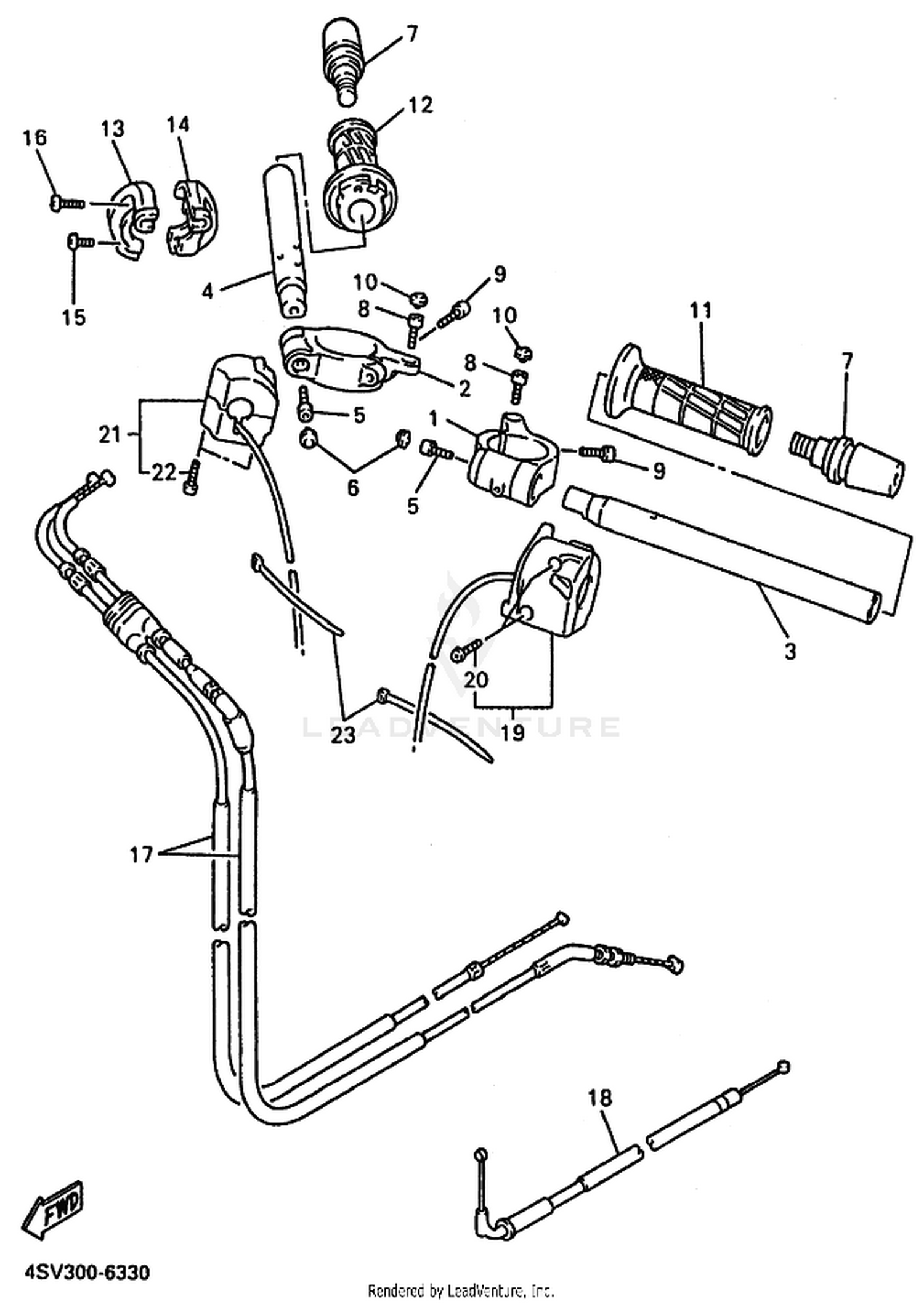33 STEERING HANDLE  CABLE