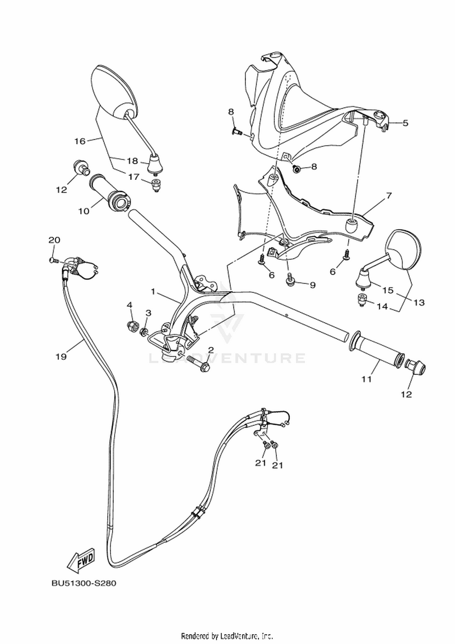 28 STEERING HANDLE  CABLE