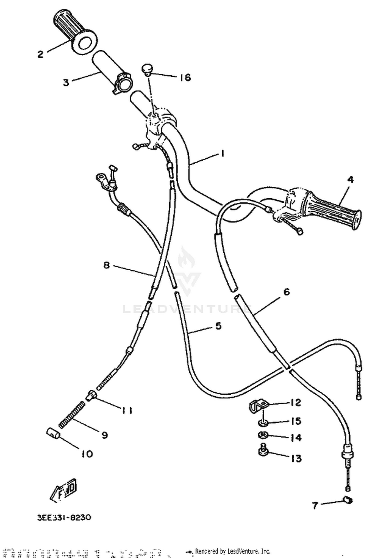 23 STEERING HANDLE  CABLE