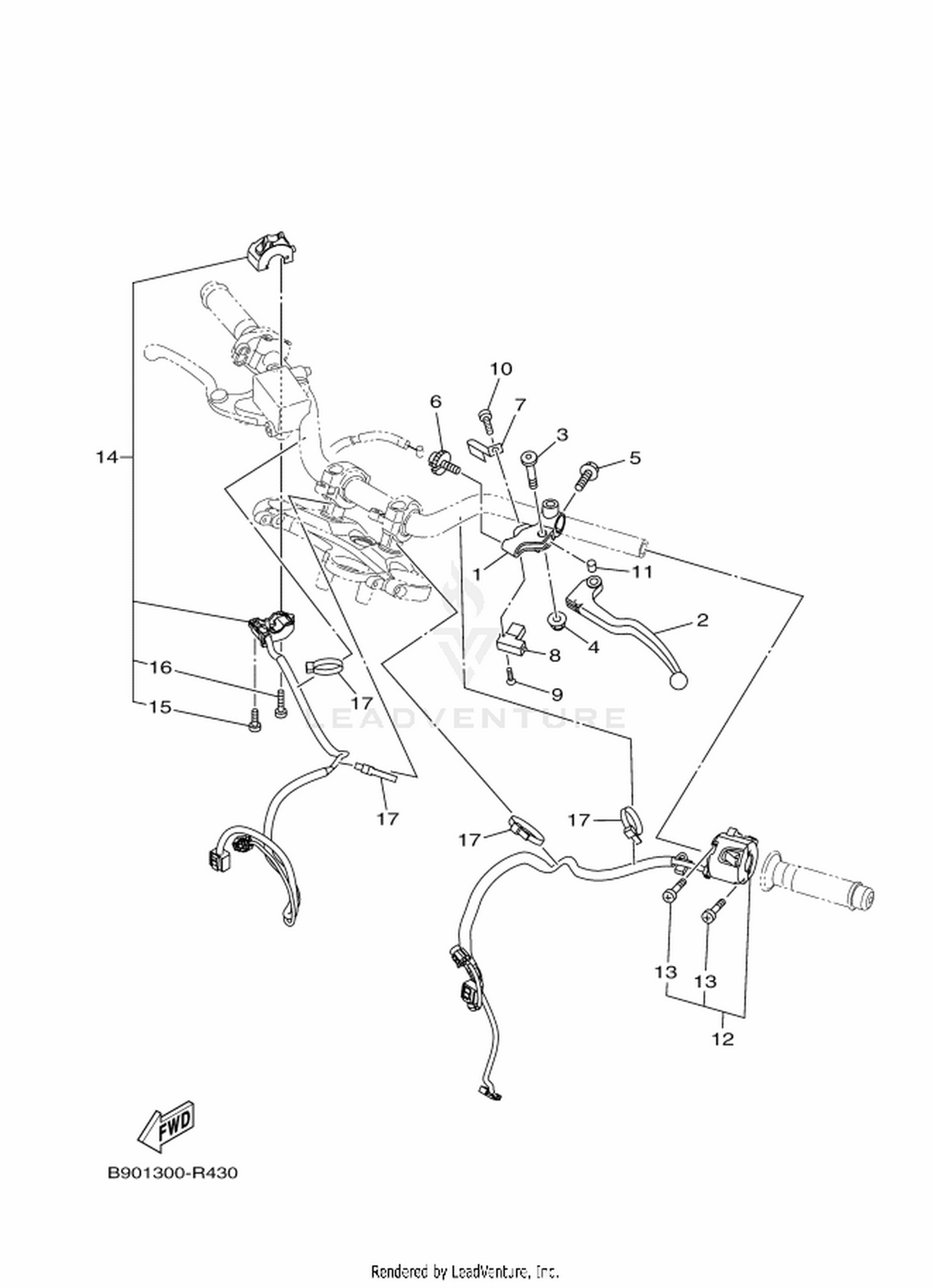 43 HANDLE SWITCH  LEVER