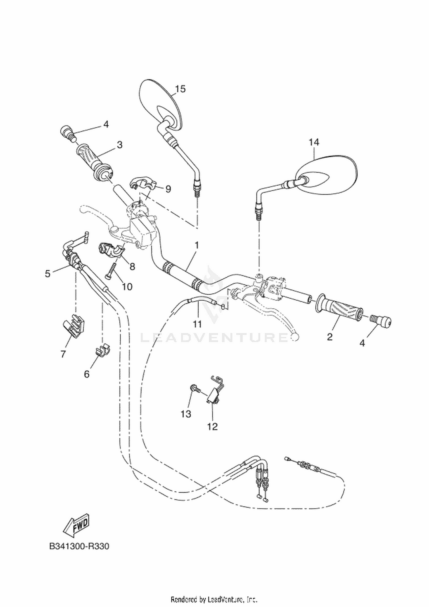 33 STEERING HANDLE  CABLE