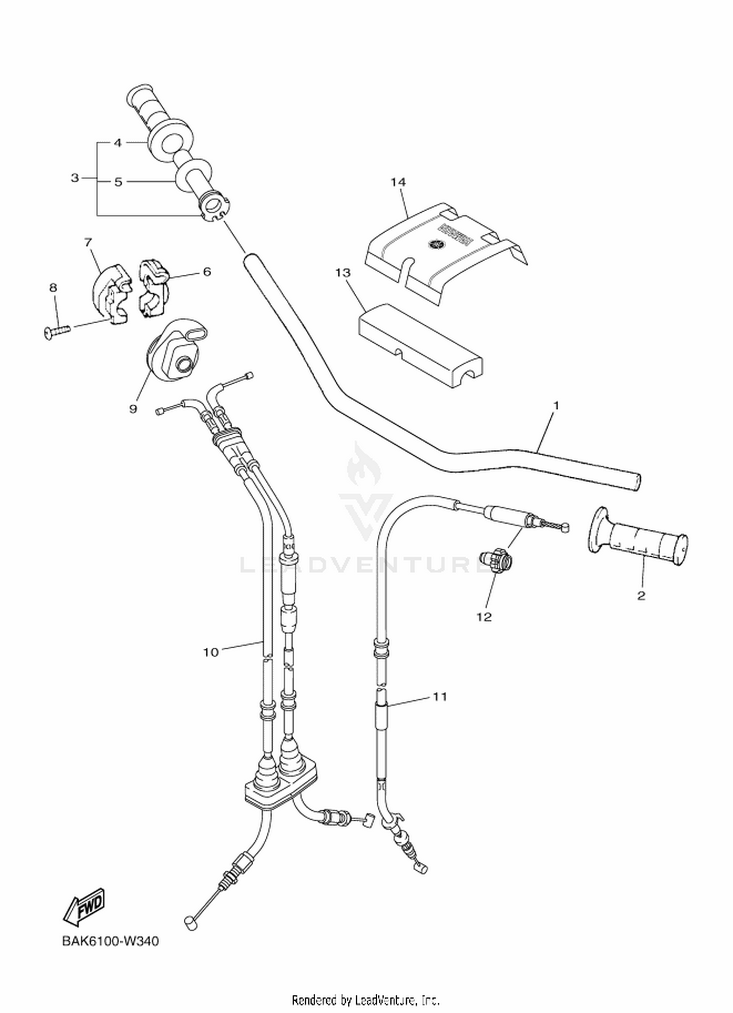34 STEERING HANDLE  CABLE